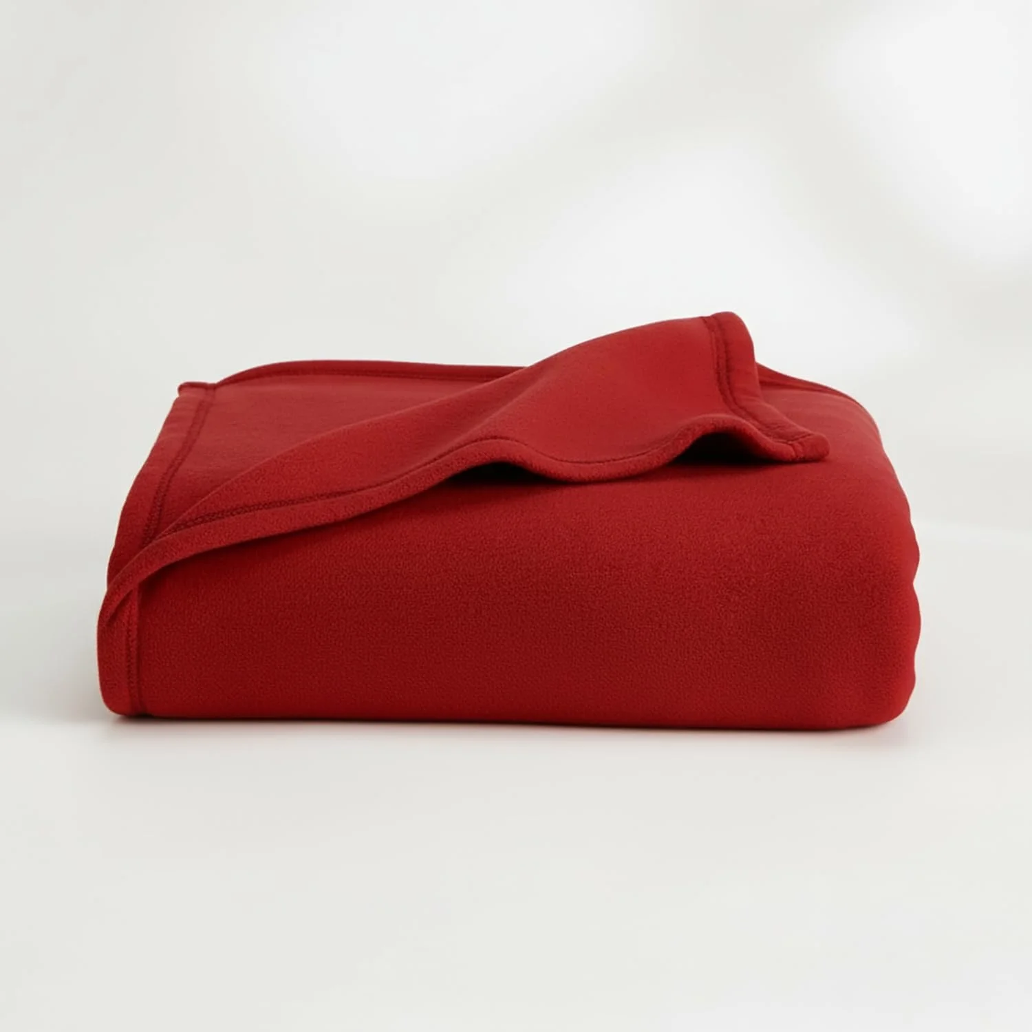 پتو پلار فلیس یک نفره خانگی شیک با تراکم 300، مناسب تمام فصول، ساده/تک رنگ، سبک وزن (152 × 230 سانتی متر)، زرشکی روشن