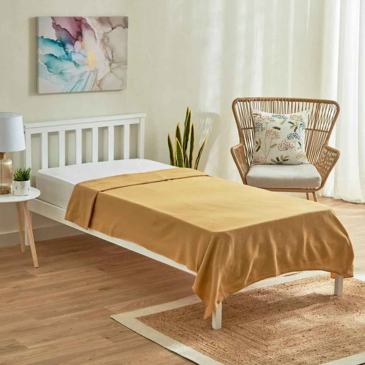 پتو پلار دو نفره Homebox Atlanta، 200x150 سانتی متر، زرد