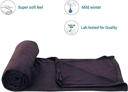 پتو پلار فلیس خانگی شیک و با کیفیت عالی، دو نفره (230x230 سانتی متر)، قهوه ای