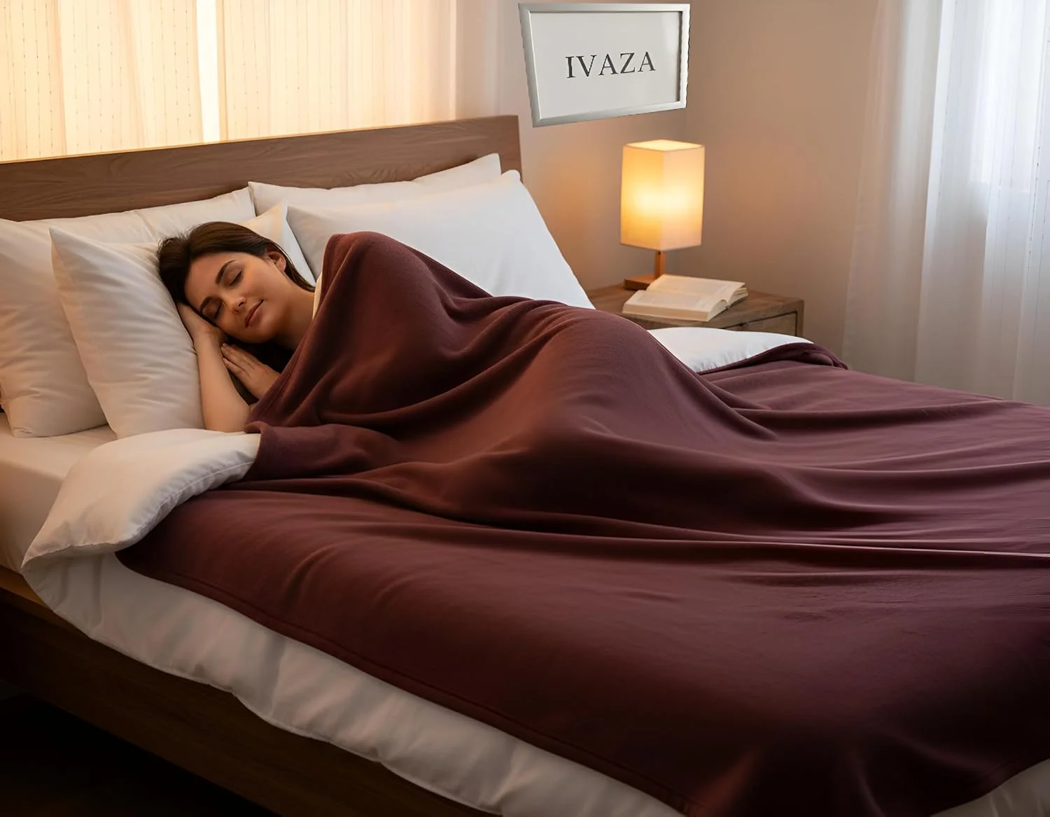 پتوی دو نفره پلار فلیس خانگی شیک با تراکم 300، مناسب تمام فصول، ساده و سبک (230x230 سانتی متر، قهوه ای)