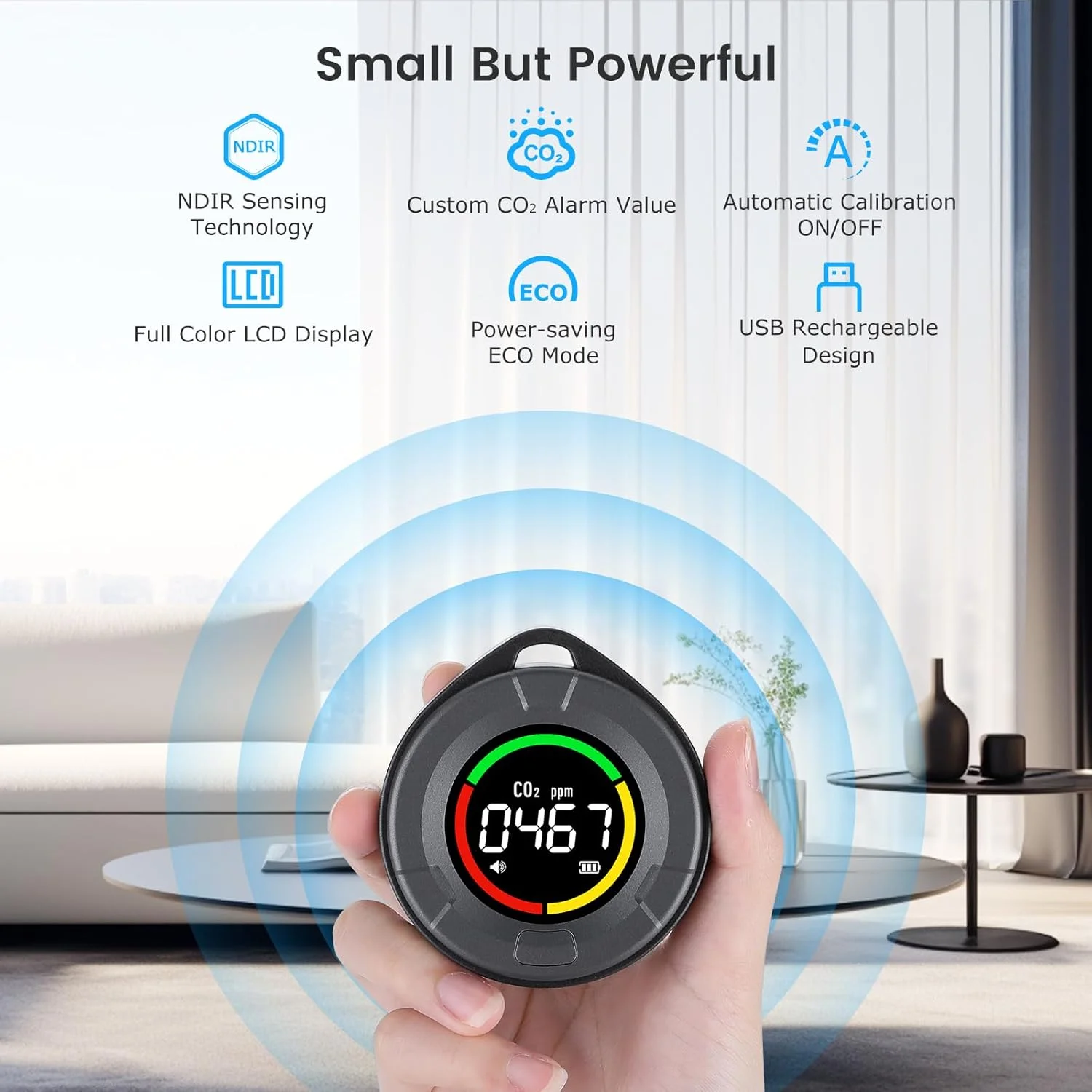 INKBIRDPLUS Portable CO2 Detector Mini Indoor CO2 Monitor NDIR Sensor with Full Color LCD Indicator Light Alarm Auto Calibration for Home Office Travel INKBIRDPLUS Portable CO2 Detector Mini Indoor CO2 Monitor NDIR Sensor with Full Color LCD Indicator Light Alarm Auto Calibration for Home Office Travel