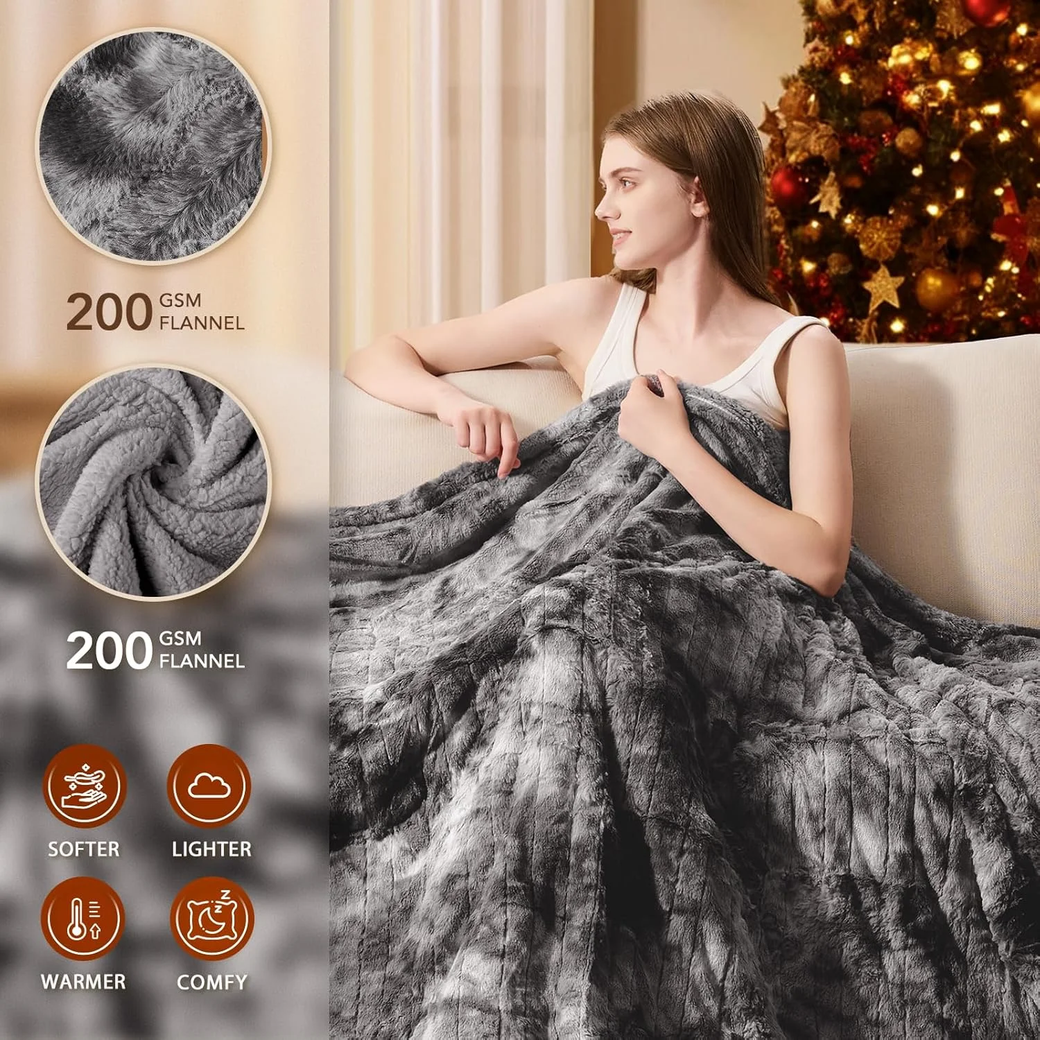 پتو برقی گرمایشی Homemate - ابعاد 152X127 سانتی متر، دارای 5 حالت گرمایش، خاموش شدن خودکار، 10 سطح حرارت، محافظت در برابر گرمای بیش از حد، خز لوکس و نرم پتو برقی گرمایشی Homemate - ابعاد 152X127 سانتی متر، دارای 5 حالت گرمایش، خاموش شدن خودکار، 10 سطح حرارت، محافظت در برابر گرمای بیش از حد، خز لوکس و نرم