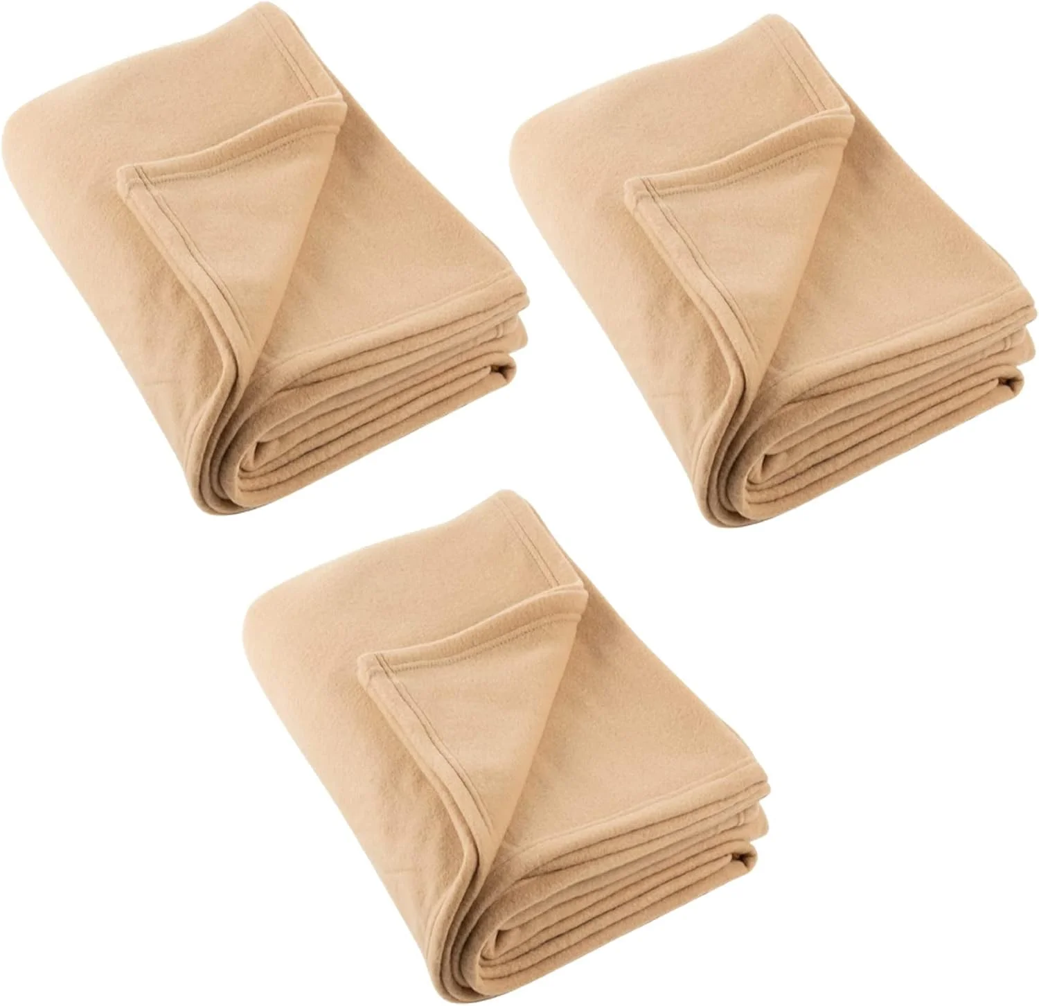 پتو پلار فلیس سبک وزن دو نفره ایوازا مدل 300 TC مناسب تمام فصول (230 x 230 سانتی متر، طلایی) ست 3 عددی