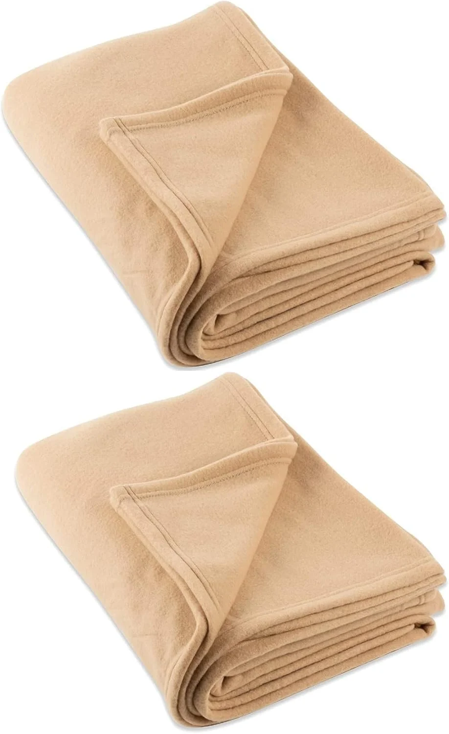 پتو پلار فلیس سبک وزن دو نفره IVAZA 300 TC مناسب تمام فصول (230 x 230 سانتی متر، طلایی) ست 2 عددی