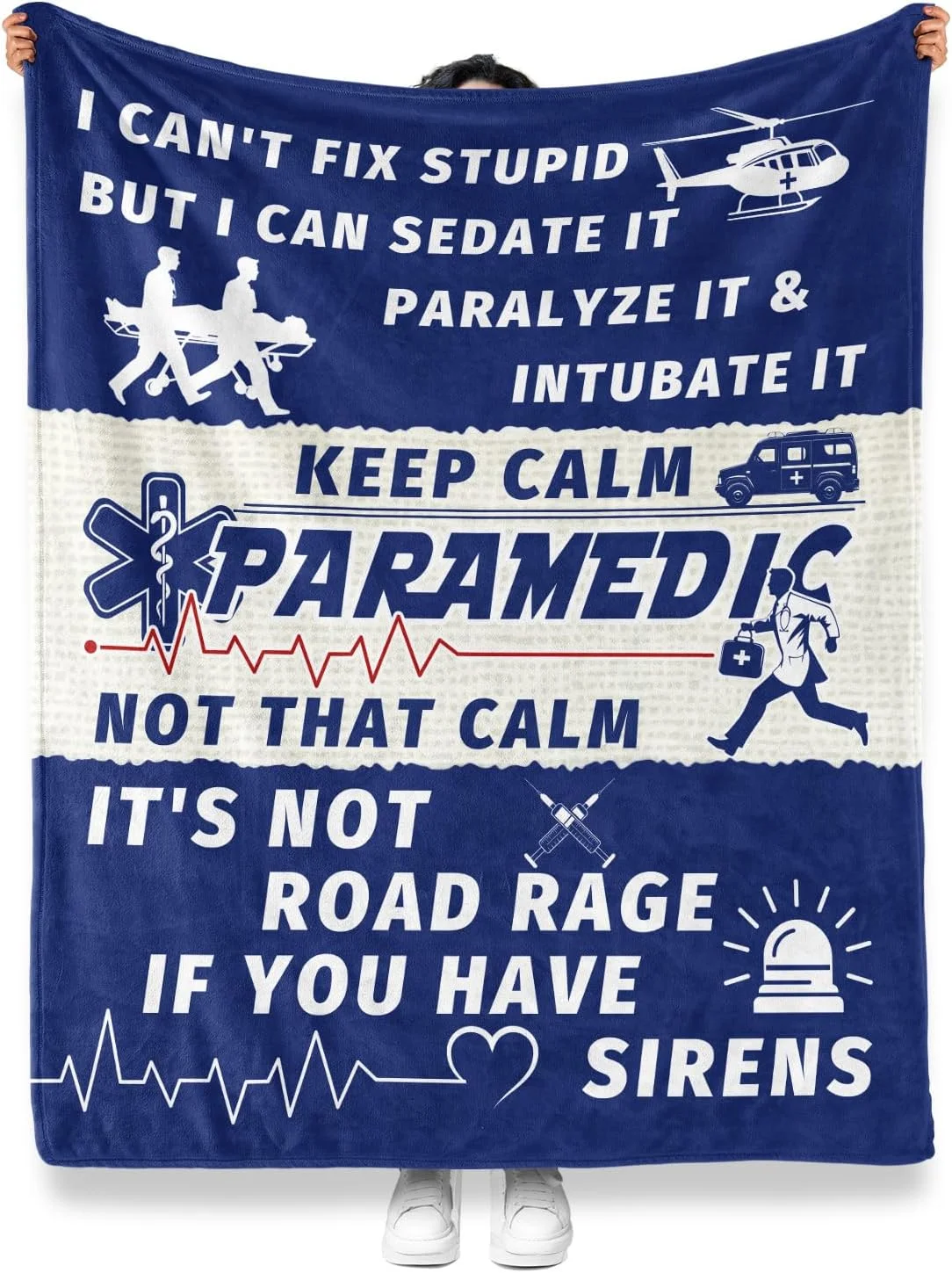 پتو طرح امدادگر Jekeno، هدیه ای مناسب برای خانم ها، آقایان، تکنسین های اورژانس، پرستاران، فارغ التحصیلان رشته پرستاری، تولد، ولنتاین، کریسمس، قدردانی، دکوراسیون منزل، مبل، تخت خواب، نرم، لطیف، پشمی، سایز 50"x60"