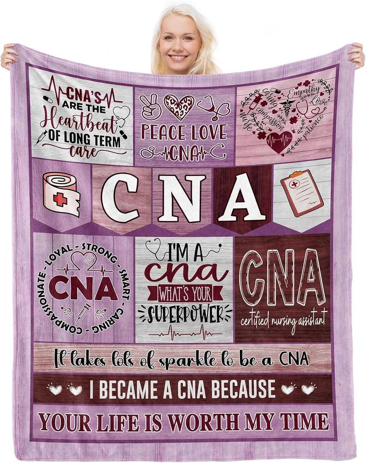 هدیه JTUOW CNA - پتو برای هفته CNA، سایز 152x127 سانتی متر - هدیه قدردانی از دستیار پرستار دارای گواهینامه 2025 برای زنان