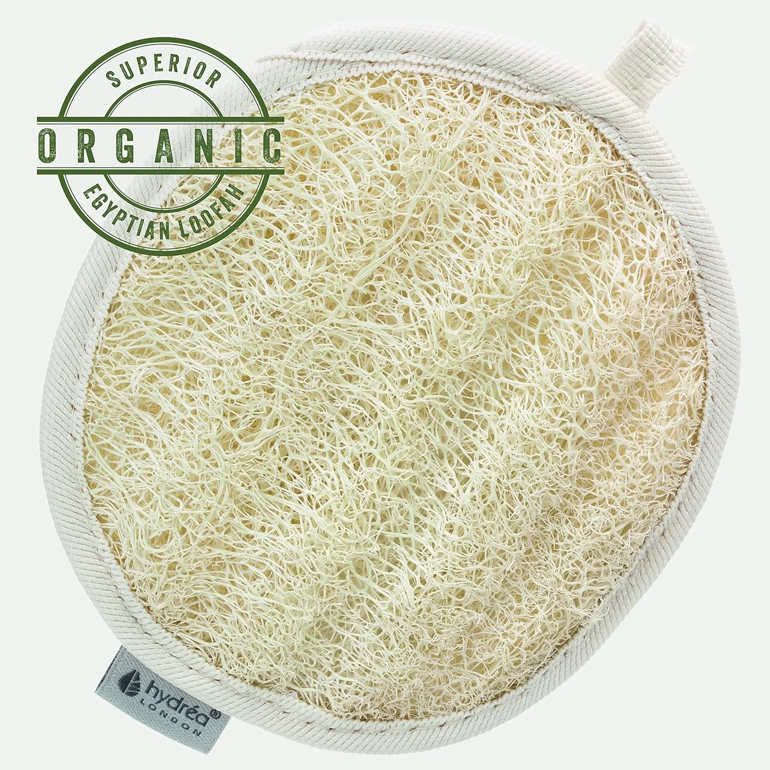 پد لوفا مصری ارگانیک Hydrea London، لایه بردار لوکس بدن، مراقبت طبیعی و با کیفیت از بدن برای حمام و دوش