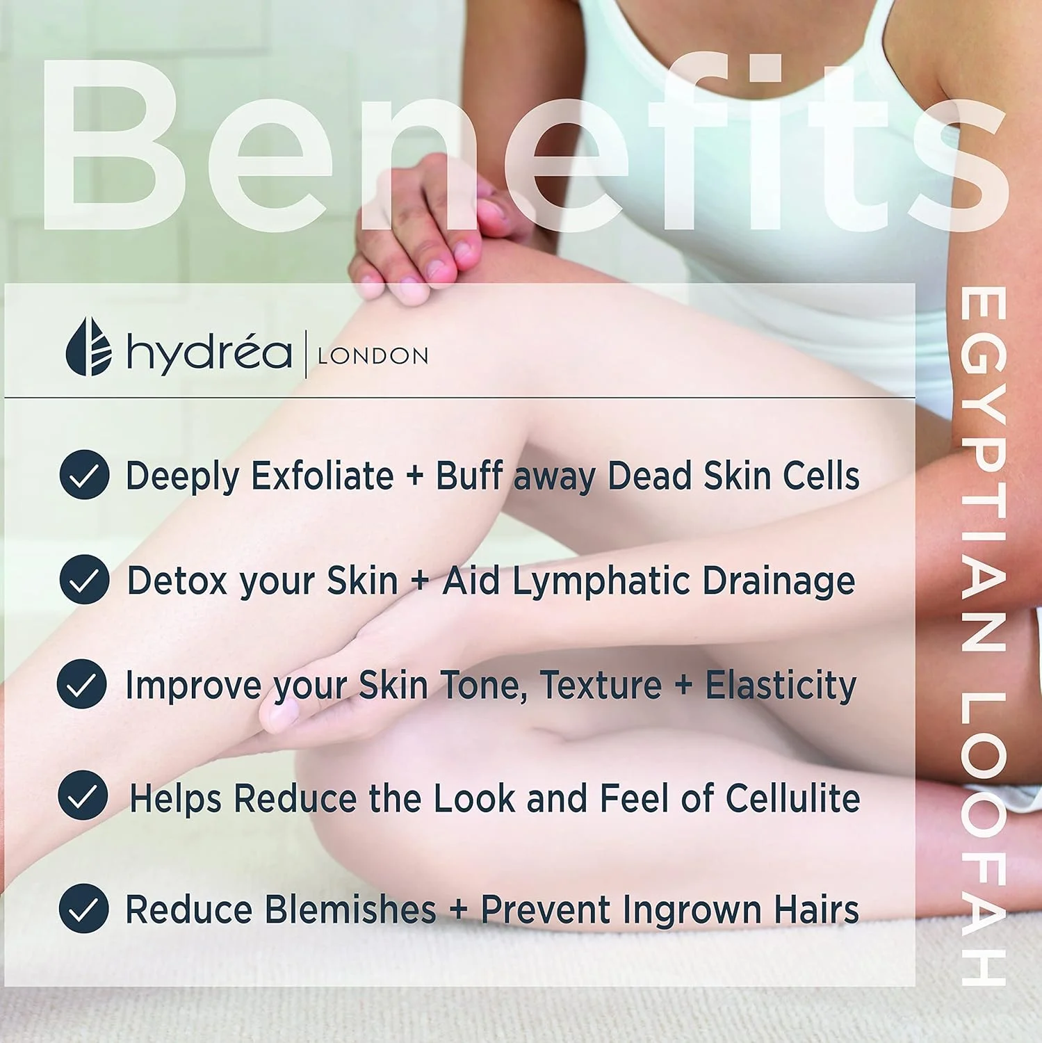 پد لوفا مصری ارگانیک Hydrea London، لایه بردار لوکس بدن، مراقبت طبیعی و با کیفیت از بدن برای حمام و دوش