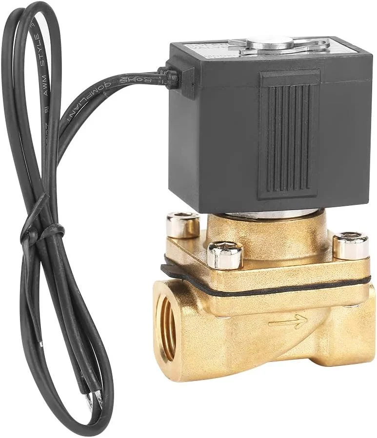 شیر برقی 3 راهه BEBALETY G1/4 اینچ، عملکرد مستقیم برنجی N/C KSD برای آب 0-0.9Mpa