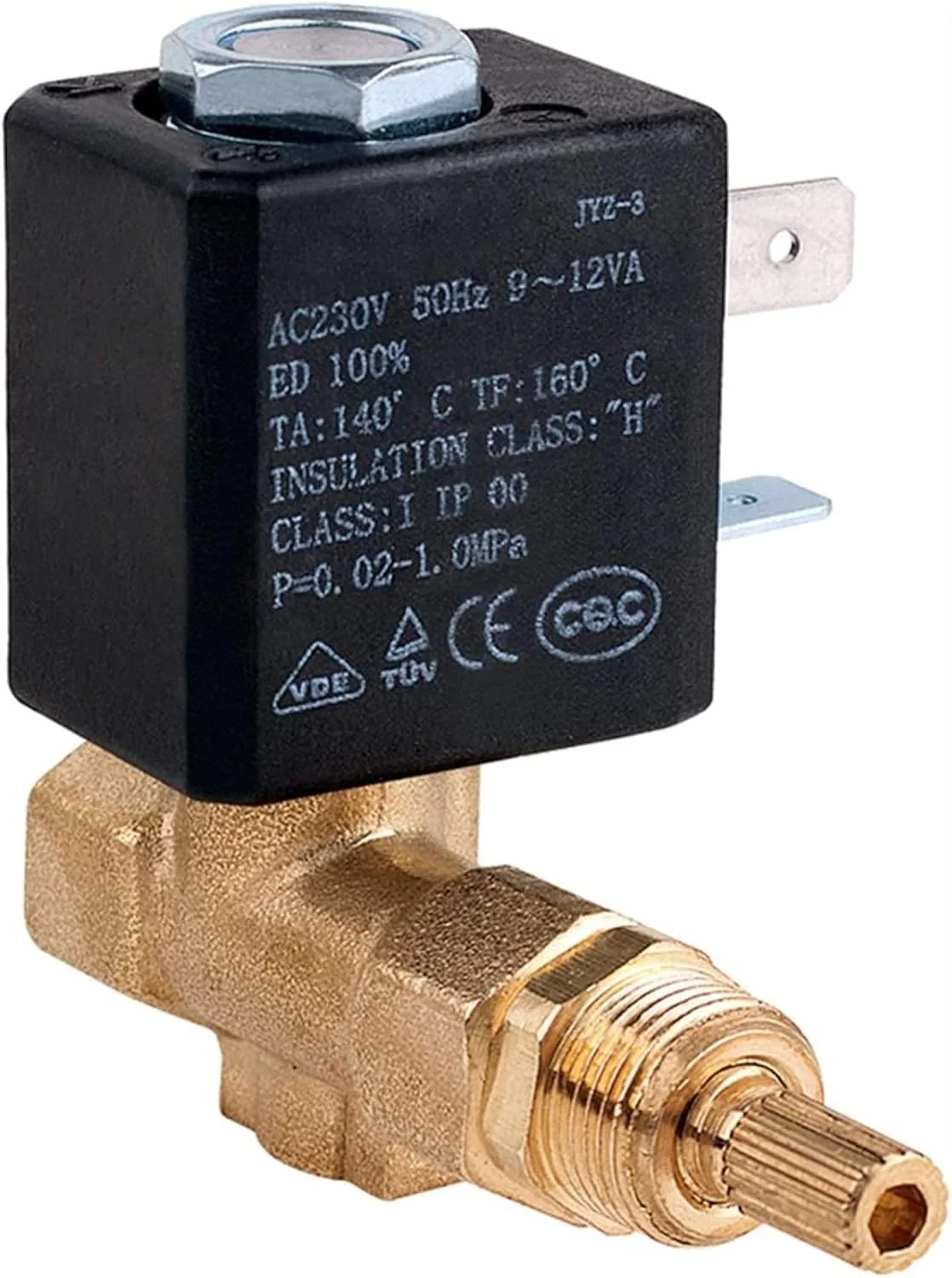 شیر برقی الکترومغناطیسی فشار قوی G1/8 اینچ N/C AC230V، شیر کنترل آتش دو طرفه برای آب، گاز، بخار، کاربردی