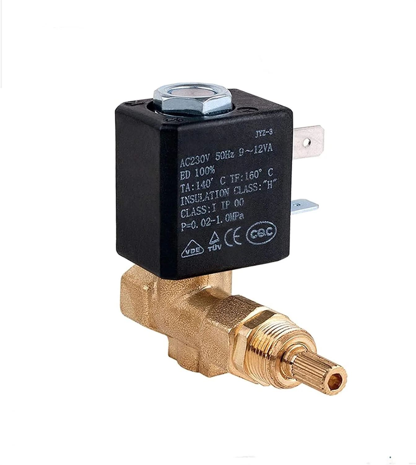 شیر برقی الکترومغناطیسی فشار قوی G1/8 اینچ N/C AC230V، شیر کنترل آتش دو طرفه برای آب، گاز، بخار، کاربردی