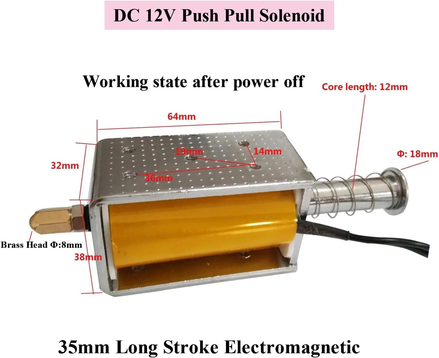 سلونوئید کششی DC 12V با طول کورس 35 میلی متر، آهنربای الکتریکی کوچک برای خودروها، پروژه ها و کارهای DIY سلونوئید کششی DC 12V با طول کورس 35 میلی متر، آهنربای الکتریکی کوچک برای خودروها، پروژه ها و کارهای DIY