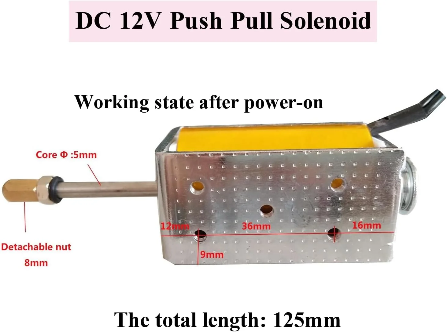 سلونوئید کششی DC 12V با طول کورس 35 میلی متر، آهنربای الکتریکی کوچک برای خودروها، پروژه ها و کارهای DIY سلونوئید کششی DC 12V با طول کورس 35 میلی متر، آهنربای الکتریکی کوچک برای خودروها، پروژه ها و کارهای DIY