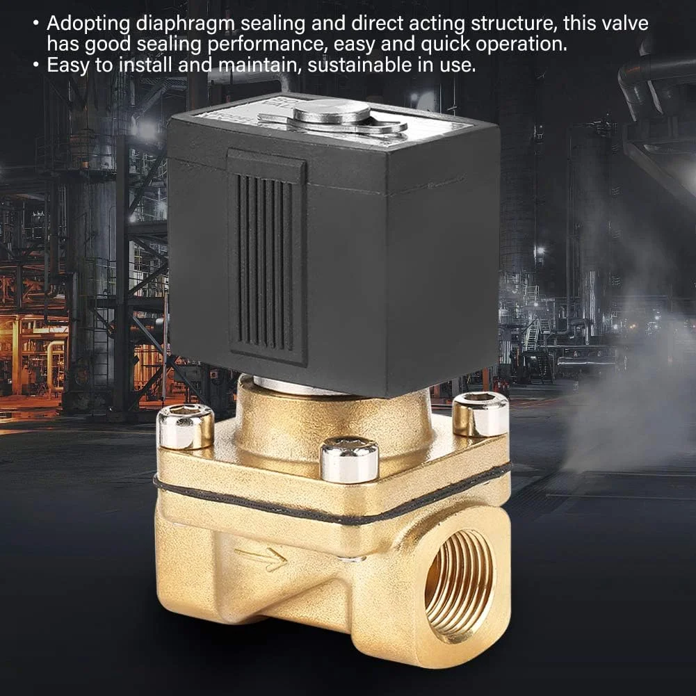 شیر برقی 3 راهه BEBALETY G1/4 اینچ، عملکرد مستقیم برنجی N/C KSD برای آب 0-0.9Mpa