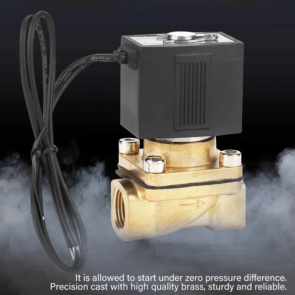 شیر برقی 3 راهه BEBALETY G1/4 اینچ، عملکرد مستقیم برنجی N/C KSD برای آب 0-0.9Mpa
