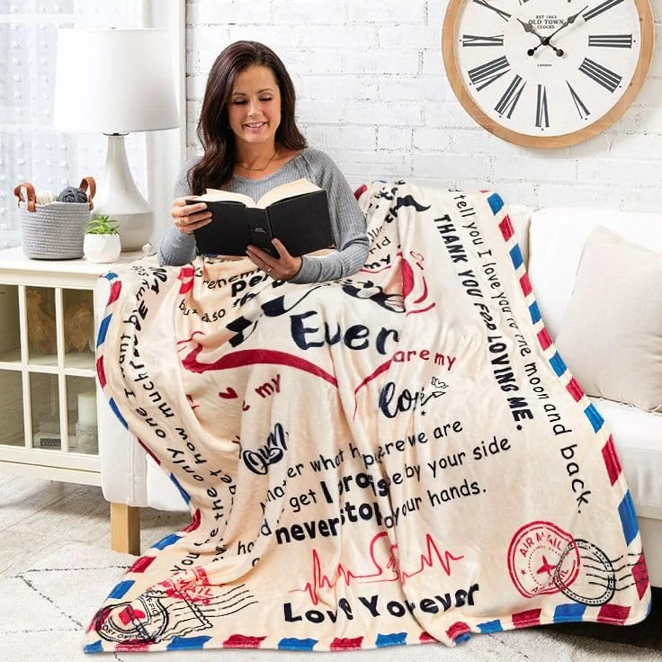 هدیه Lookio Chubba برای همسر از طرف شوهر - پتو مسافرتی برای روز ولنتاین، روز مادر، عروسی - 50x60 اینچ