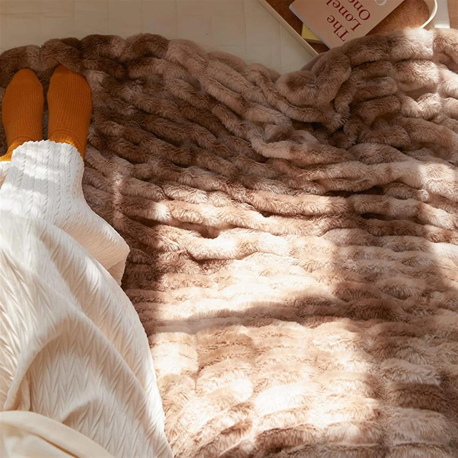 پتو لویه، پتو نرم و گرم با موی مصنوعی ضخیم مناسب هدیه دخترانه، روکش مبل زمستانی و تخت