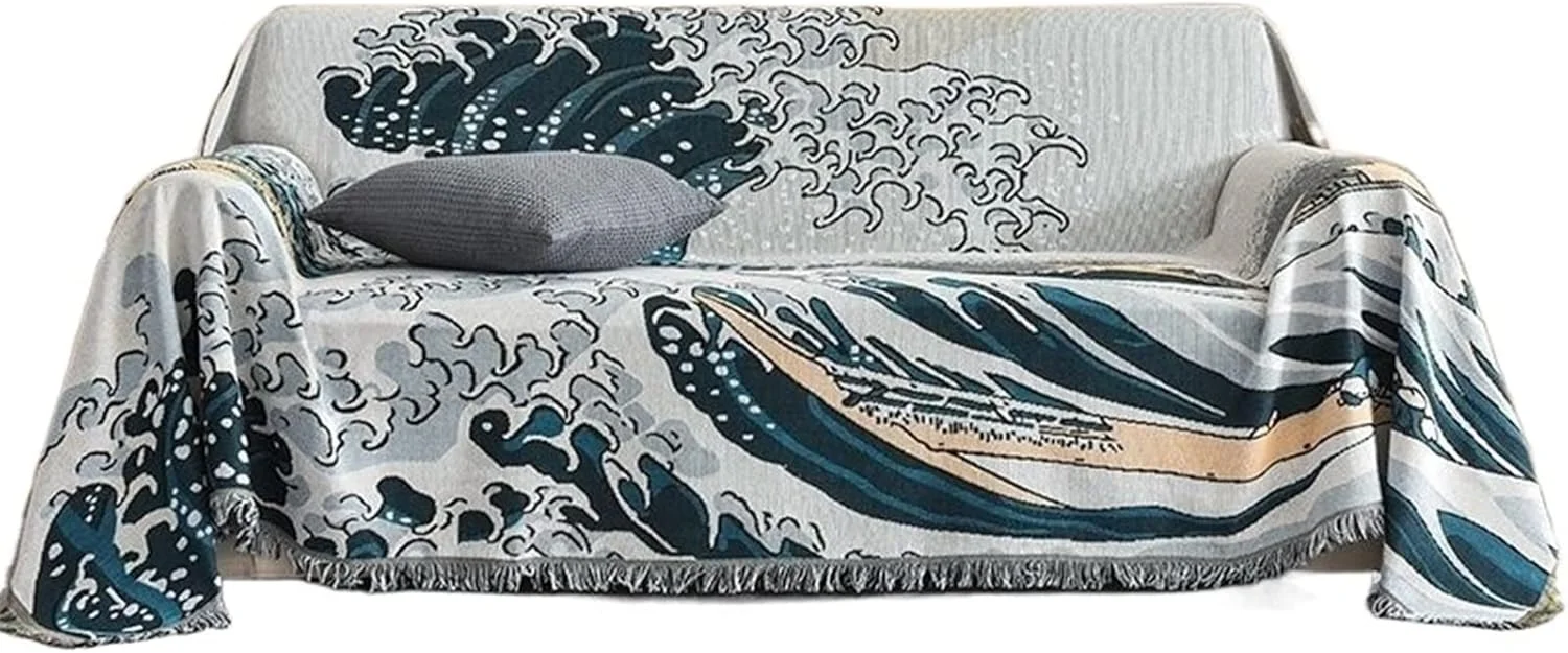 پتو لویویی، پارچه ای ساده با طرح موج، مناسب منزل، پتو مبل، سایز بزرگ، مناسب مبل دو نفره، کمپینگ و پیک نیک