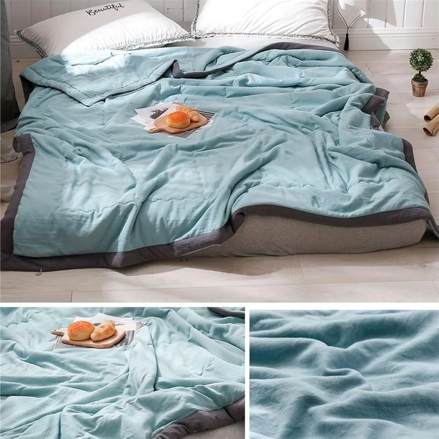 لحاف های ساده بهاره و پاییزه LOYOUYEO، لحاف پنبه ای قابل شستشو در ماشین لباسشویی، پتوی نرم و سازگار با پوست برای بزرگسالان لحاف های ساده بهاره و پاییزه LOYOUYEO، لحاف پنبه ای قابل شستشو در ماشین لباسشویی، پتوی نرم و سازگار با پوست برای بزرگسالان