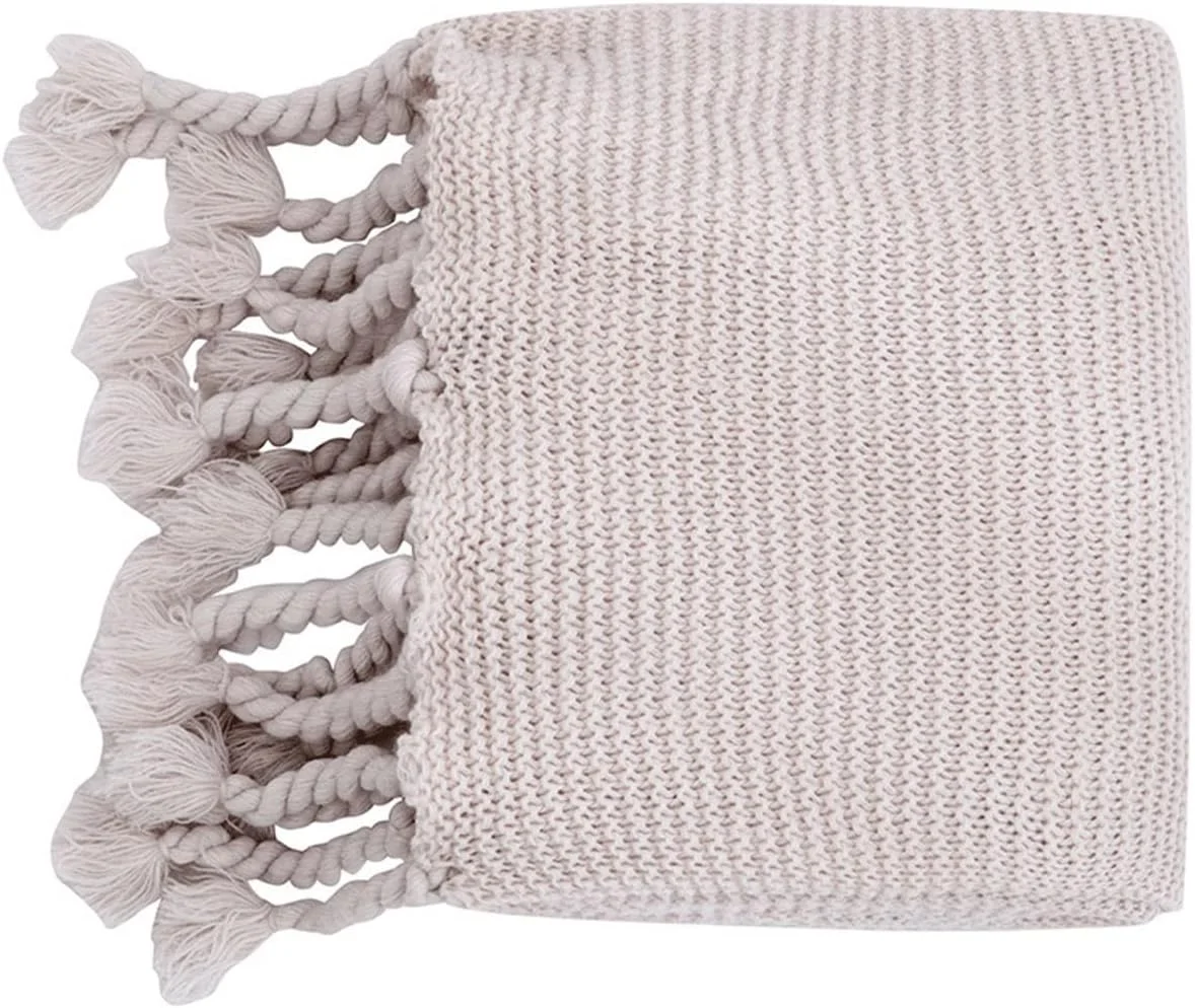 پتوهای LOYOUYEO، پتوی دستبافت، پتوی زرد نرم و گرم، پتوی سنگین وزن برای تخت، پتوهای پشمی چهارخانه (بژ، 130x170 سانتی متر)