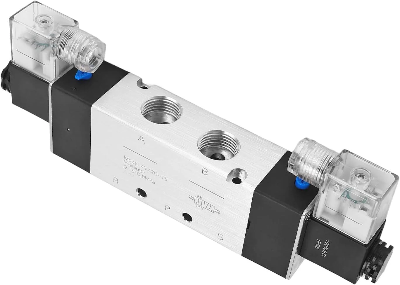 شیر برقی پنوماتیک Mingzhe با دوام و دقت بالا، 3 موقعیت، 5 راه، نوع اتصال شیر کنترل الکترومغناطیسی، اتوماسیون صنعتی (AC220V)