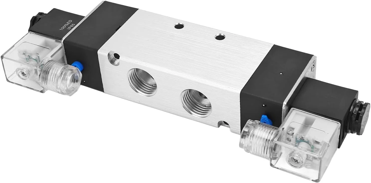 شیر برقی پنوماتیک Mingzhe با دوام و دقت بالا، 3 موقعیت، 5 راه، نوع اتصال شیر کنترل الکترومغناطیسی، اتوماسیون صنعتی (AC220V)