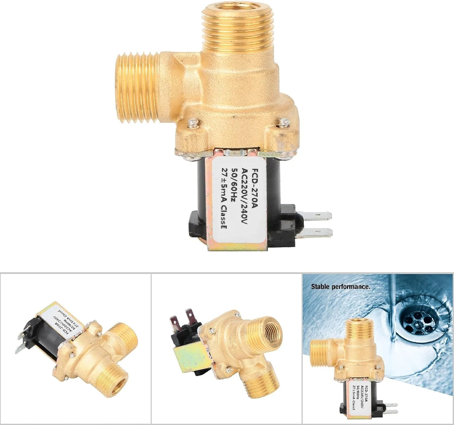 شیر برقی Marhynchus G1/2 اینچ، شیر الکترومغناطیسی برنجی ورودی نرمال بسته 0.02-0.8 مگاپاسکال (AC220V)