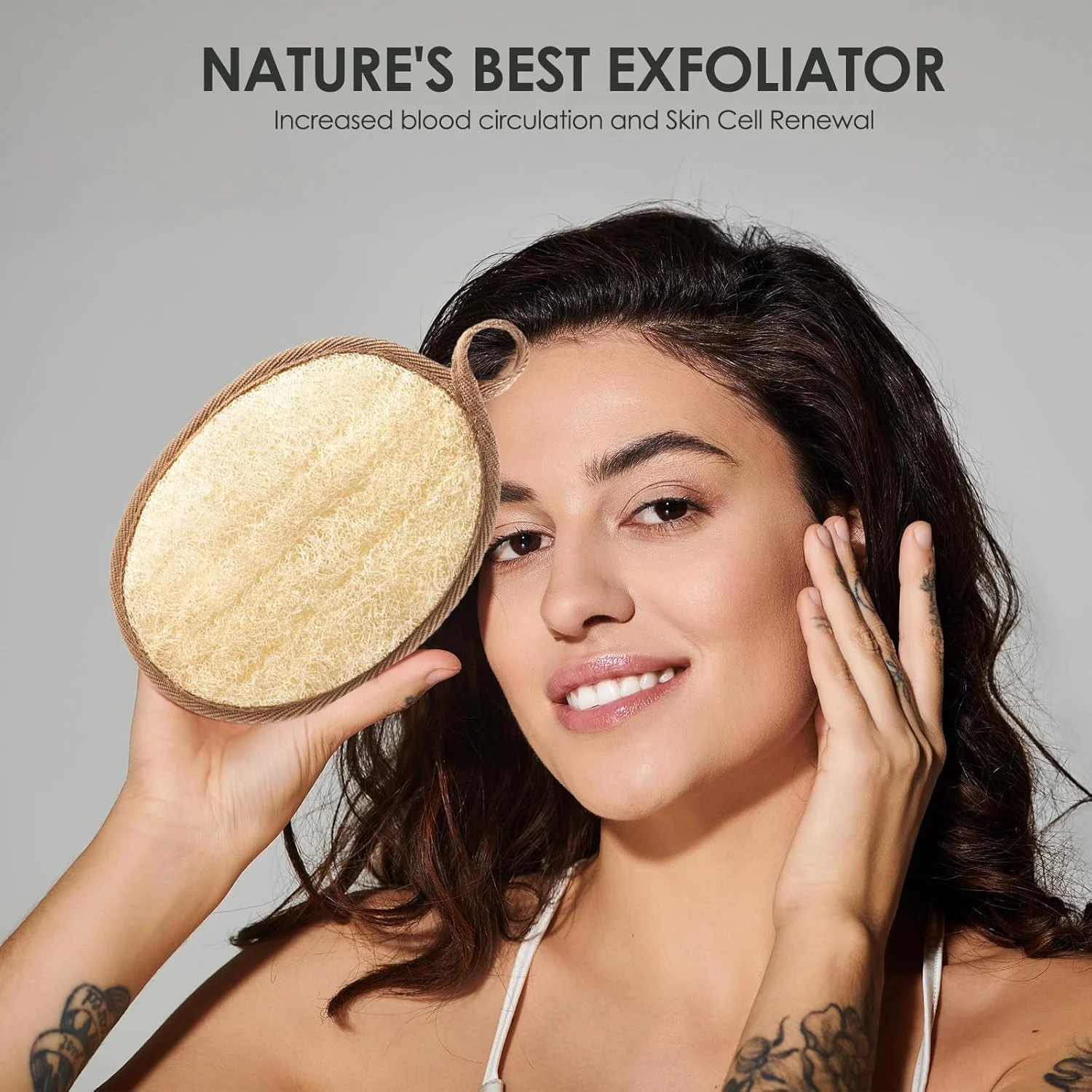 لیف اسفنجی طبیعی یونییکینگ، ساخته شده با اسفنج لوفا مصری طبیعی، لیف اسفنجی حمام برای زنان و مردان، برای صورت و بدن - 2 عدد