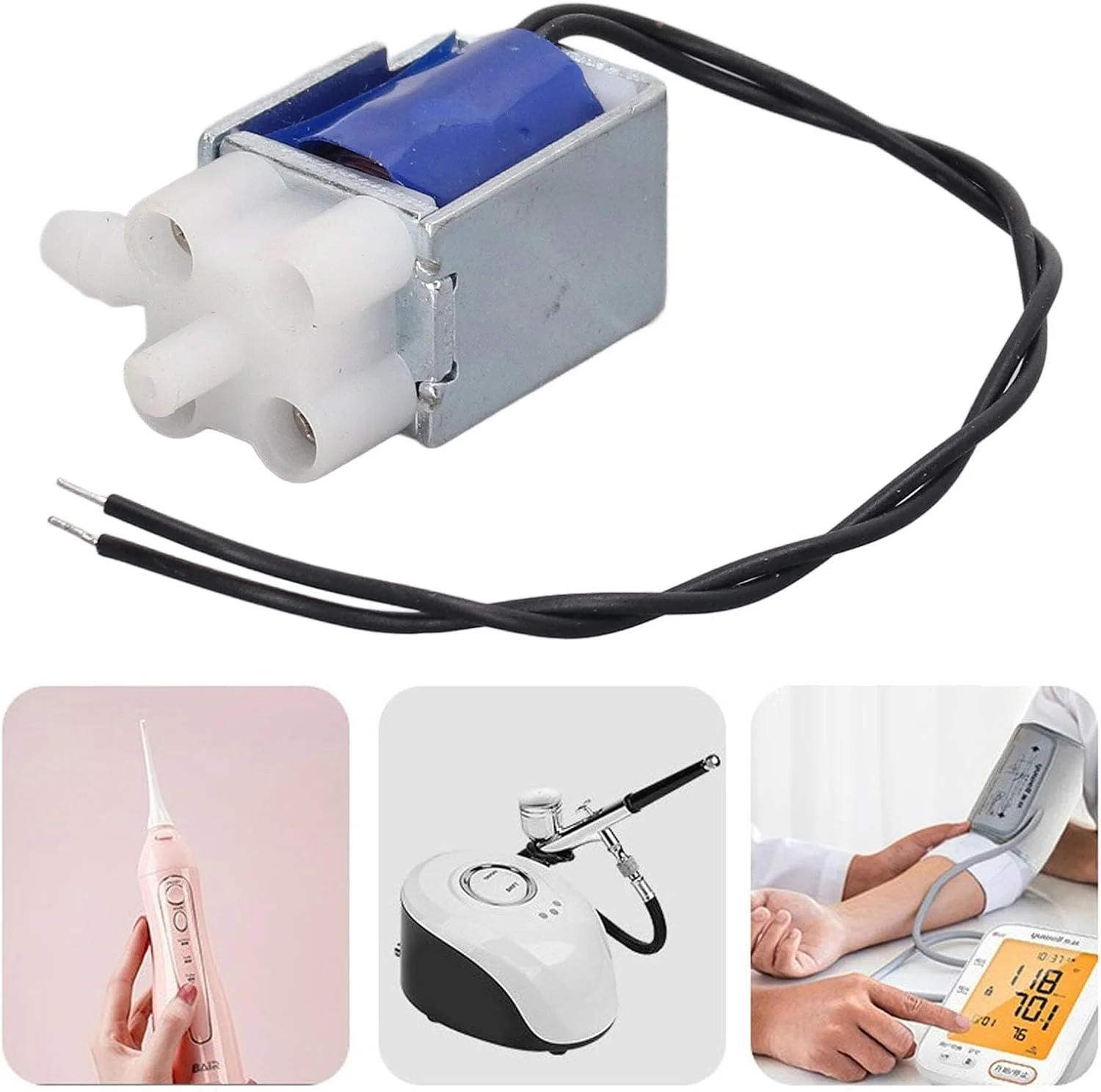 NDNCZDHC Electromagnetic Exhaust Valve 2 Position 3 Way Quick Response Micro Solenoid Air Valve Normally Open (NDNCZDHCtZxfLuE5-12)