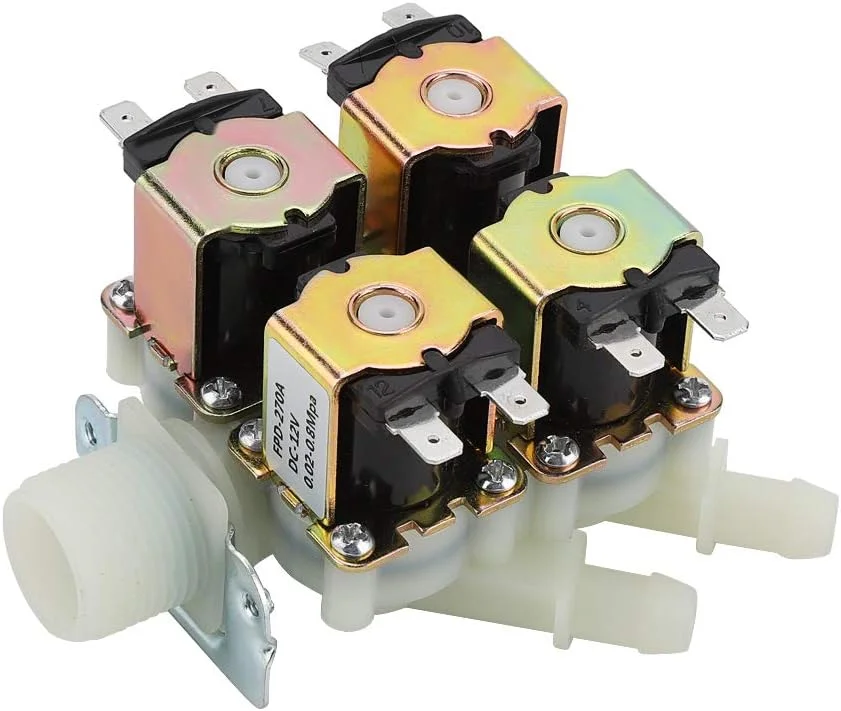 شیر برقی آب فاسینت، DC 12V DN20 G3/4 اینچ 1 ورودی 4 خروجی شیر الکترومغناطیسی پلاستیکی، شیر برقی آب ورودی نرمال بسته برای تمیز کردن اتوماتیک شیر برقی آب فاسینت، DC 12V DN20 G3/4 اینچ 1 ورودی 4 خروجی شیر الکترومغناطیسی پلاستیکی، شیر برقی آب ورودی نرمال بسته برای تمیز کردن اتوماتیک
