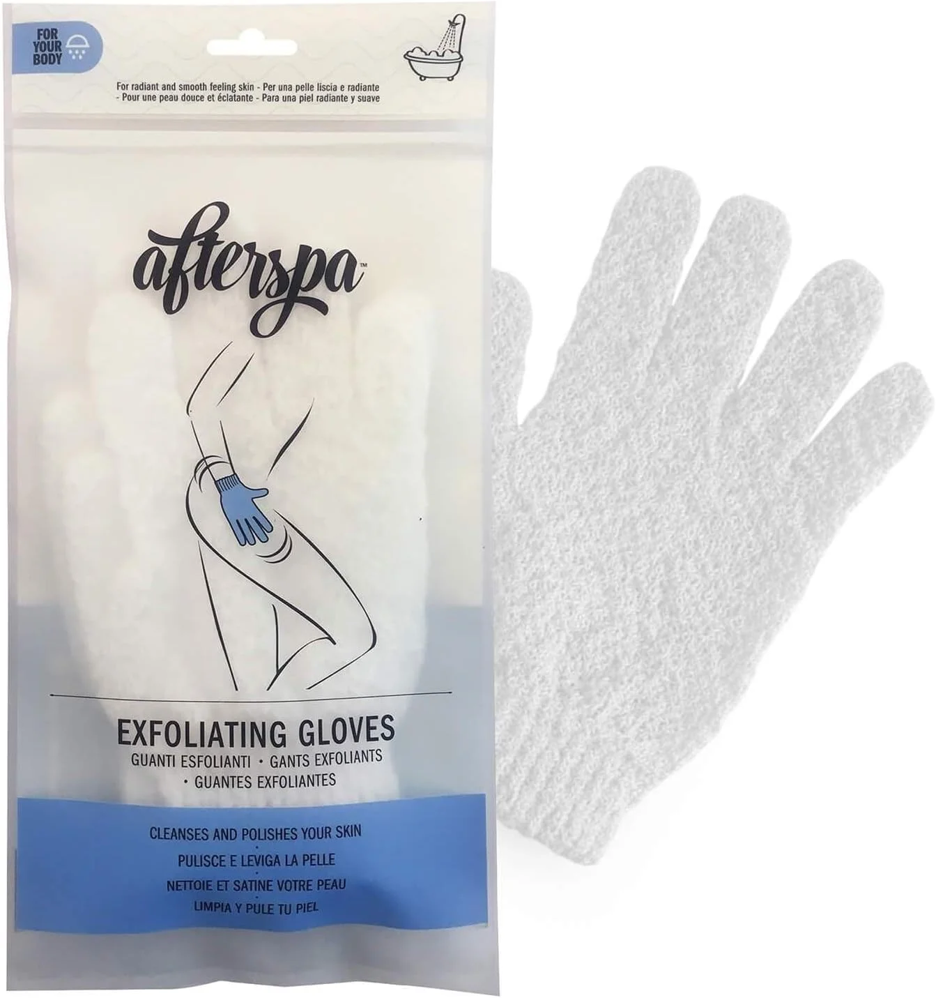 دستکش لایه بردار کششی حمام AfterSpa، سفید دستکش لایه بردار کششی حمام AfterSpa، سفید