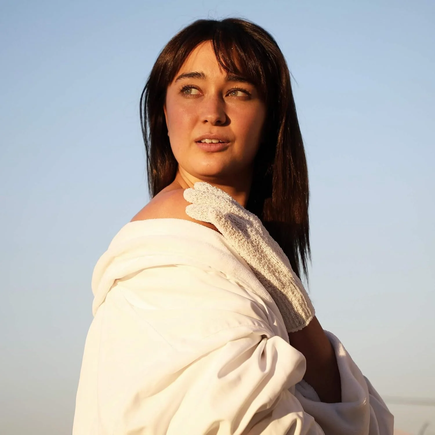 دستکش لایه بردار کششی حمام AfterSpa، سفید