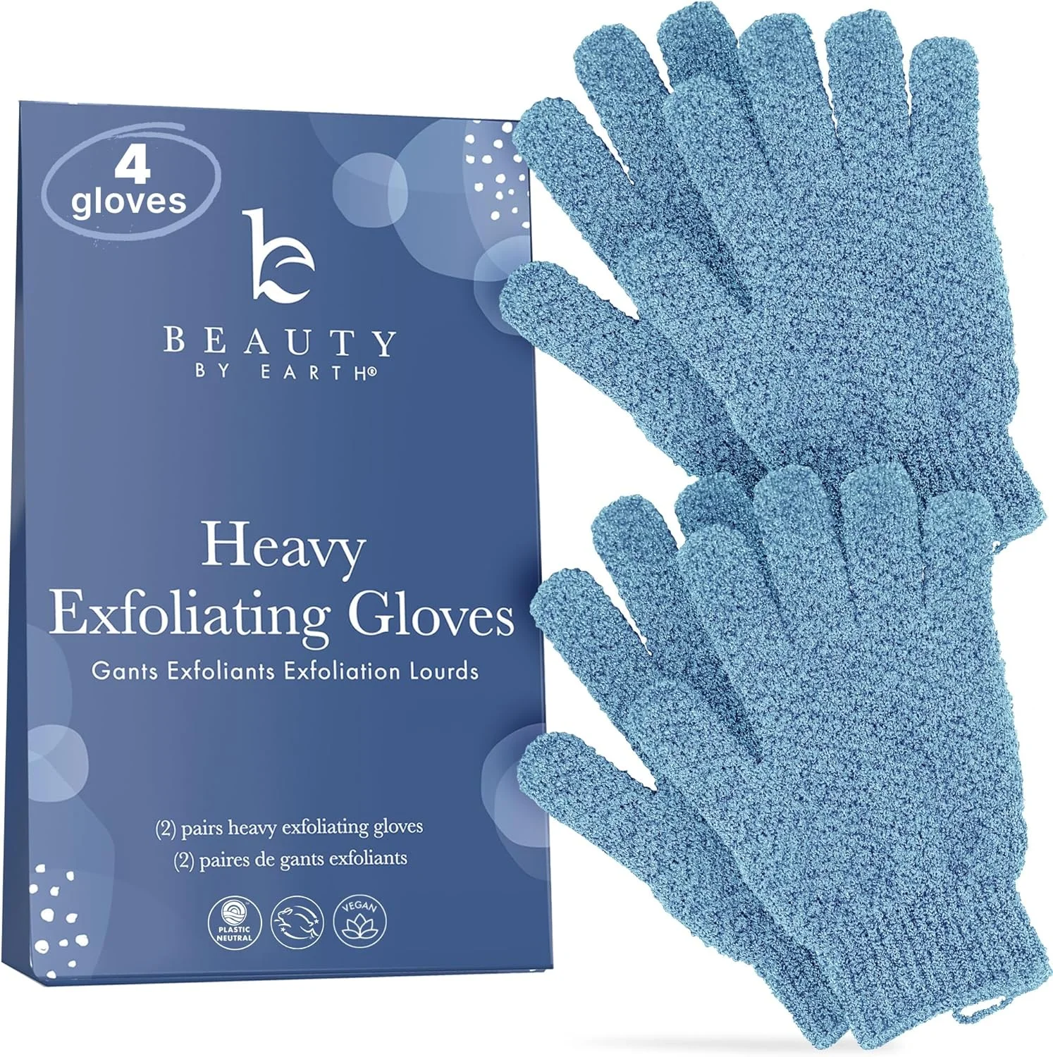 دستکش لایه بردار حمام PINPOXE Beauty by Earth برای دوش - لایه برداری قوی، اسکراب بدن، دستکش لایه بردار دوش برای زنان و مردان، دستکش لوفا - (2 جفت، 4 دستکش) دستکش لایه بردار حمام PINPOXE Beauty by Earth برای دوش - لایه برداری قوی، اسکراب بدن، دستکش لایه بردار دوش برای زنان و مردان، دستکش لوفا - (2 جفت، 4 دستکش)