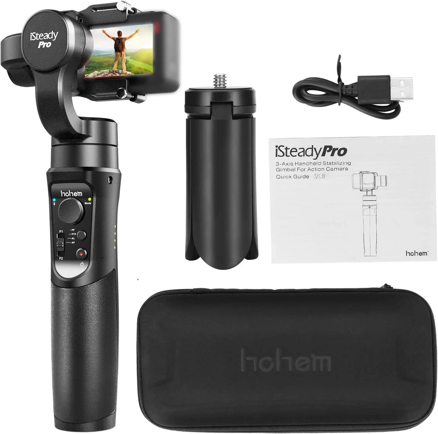گیمبال تثبیت کننده دستی 3 محوره Hohem iSteady Pro برای دوربین های اکشن، برای GoPro 2018 7/6/5/4/3، AEE، SJCAM، YI CAM، Time-Lapse، Auto Panorama، فوق العاده سبک