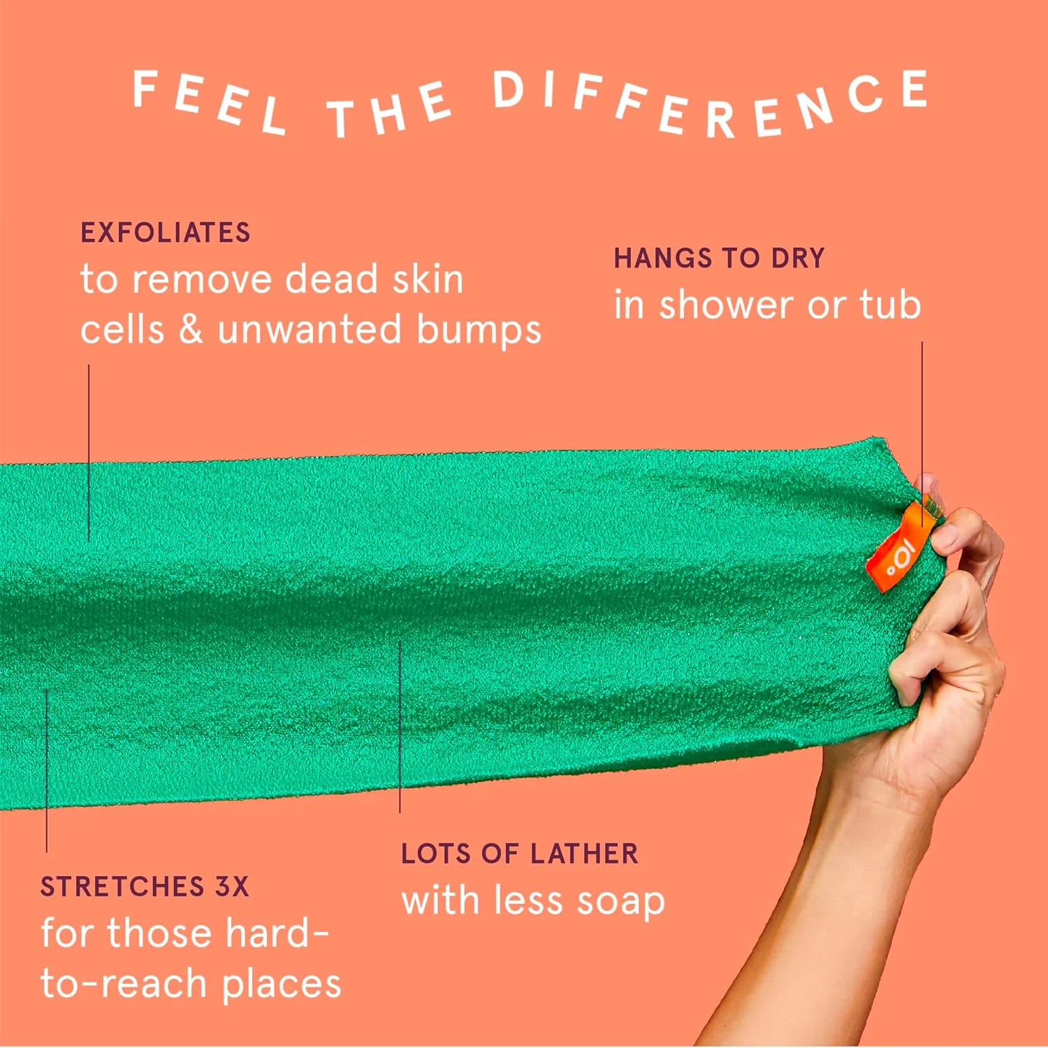 لیف لایه بردار بدن کلین لاجیک، لیف حمام و دوش کشسان برای پوست صاف و نرم تر، ابزار مراقبت روزانه پوست قابل استفاده مجدد، 1 عدد لیف لایه بردار بدن کلین لاجیک، لیف حمام و دوش کشسان برای پوست صاف و نرم تر، ابزار مراقبت روزانه پوست قابل استفاده مجدد، 1 عدد