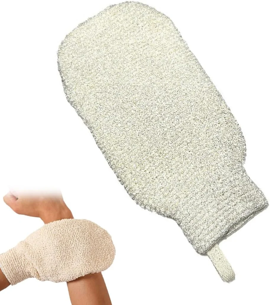 دستکش لایه بردار دووماما - لیف نرم الیاف بامبو طبیعی صورت و بدن برای آقایان و بانوان | پاکسازی عمیق، ماساژ، ملایم برای انواع پوست | دستکش حمام الیاف بامبو