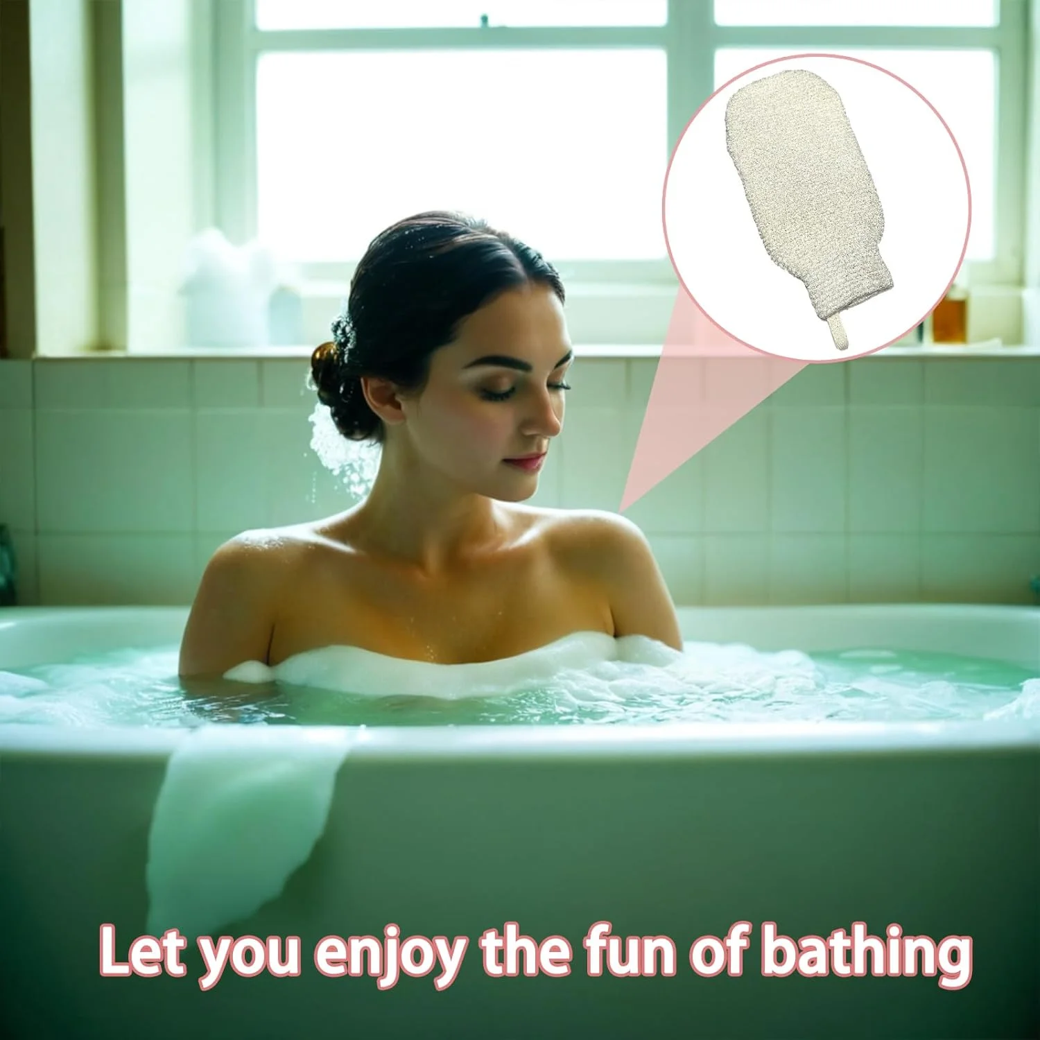 دستکش لایه بردار دووماما - لیف نرم الیاف بامبو طبیعی صورت و بدن برای آقایان و بانوان | پاکسازی عمیق، ماساژ، ملایم برای انواع پوست | دستکش حمام الیاف بامبو