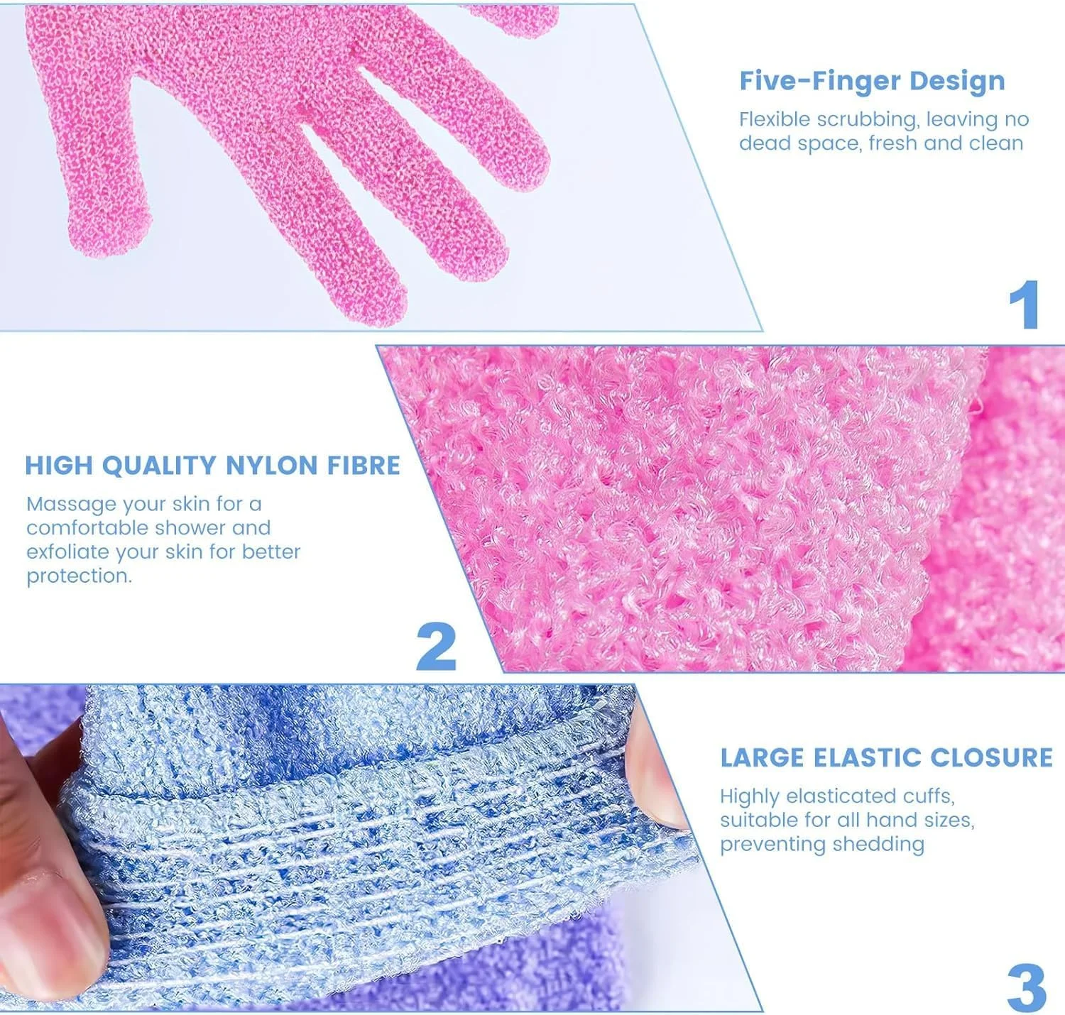 4 جفت دستکش لایه بردار، دستکش های لایه بردار دو طرفه برای پاکسازی بدن، دستکش های حمام رنگارنگ، 4 رنگ دستکش شستشوی لایه بردار حمام، دستکش شستشوی اسکراب ممتاز برای حمام 4 جفت دستکش لایه بردار، دستکش های لایه بردار دو طرفه برای پاکسازی بدن، دستکش های حمام رنگارنگ، 4 رنگ دستکش شستشوی لایه بردار حمام، دستکش شستشوی اسکراب ممتاز برای حمام