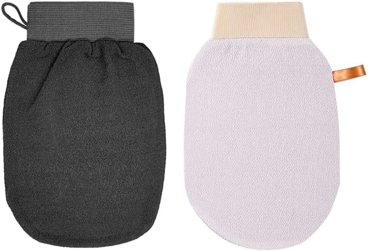 ست دستکش لایه بردار، دستکش برای بدن و صورت، دستکش لایه بردار پاک کننده عمیق برای از بین بردن پوست مرده، دستکش اسپا برای پوست صاف - 2 عدد (خاکستری بنفش + مشکی) ست دستکش لایه بردار، دستکش برای بدن و صورت، دستکش لایه بردار پاک کننده عمیق برای از بین بردن پوست مرده، دستکش اسپا برای پوست صاف - 2 عدد (خاکستری بنفش + مشکی)