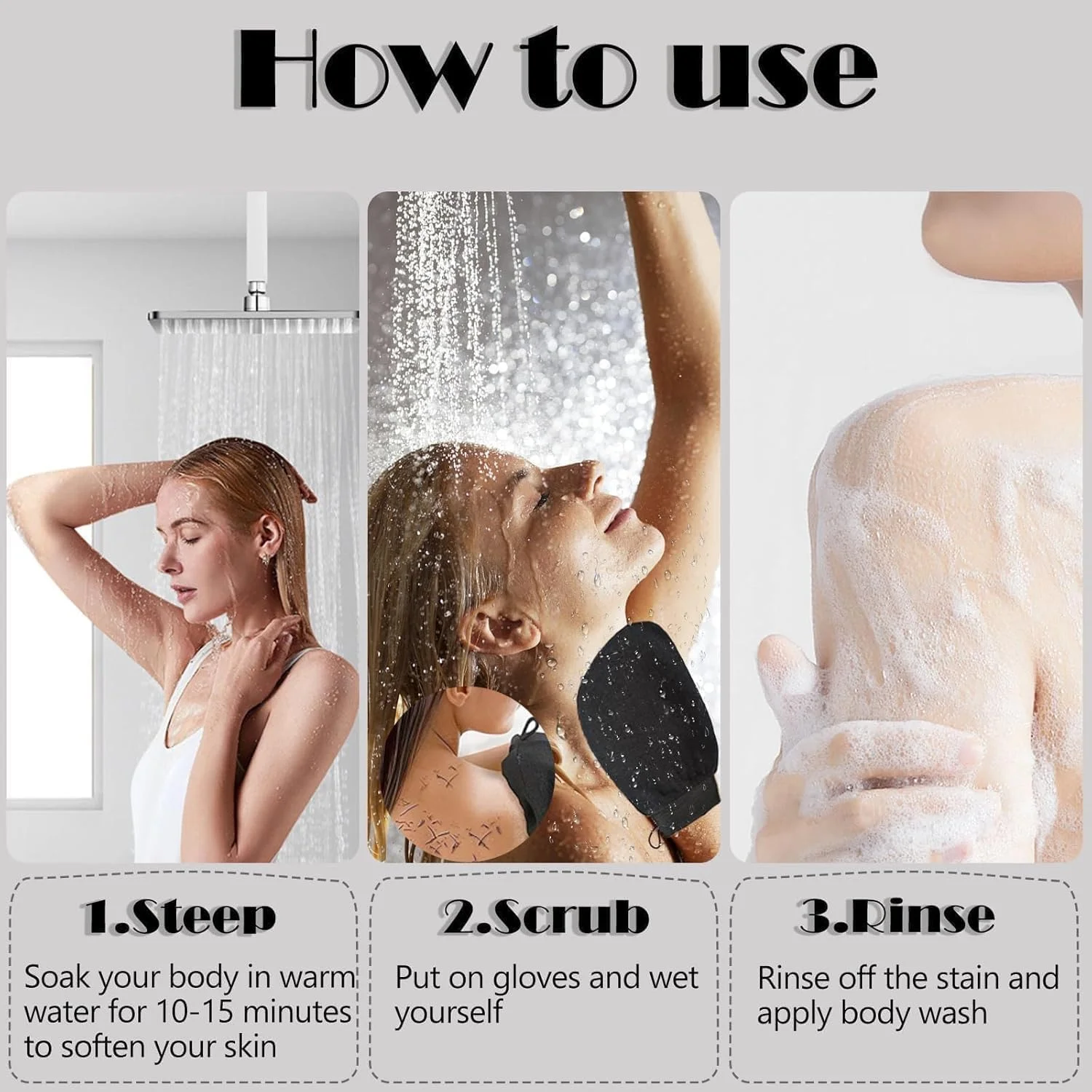 ست دستکش لایه بردار، دستکش برای بدن و صورت، دستکش لایه بردار پاک کننده عمیق برای از بین بردن پوست مرده، دستکش اسپا برای پوست صاف - 2 عدد (خاکستری بنفش + مشکی) ست دستکش لایه بردار، دستکش برای بدن و صورت، دستکش لایه بردار پاک کننده عمیق برای از بین بردن پوست مرده، دستکش اسپا برای پوست صاف - 2 عدد (خاکستری بنفش + مشکی)