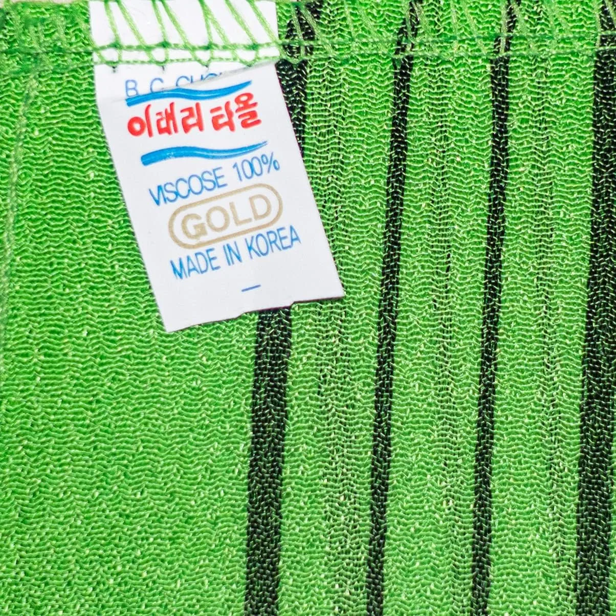 فلوریان [4 عدد زرد] حوله ایتالیایی کره ای زرد، لایه بردار و اسکراب حمام اصل کره ای [ساخت کره] [이태리타올] [때수건] [때밀이타월] (زرد (4 عدد))