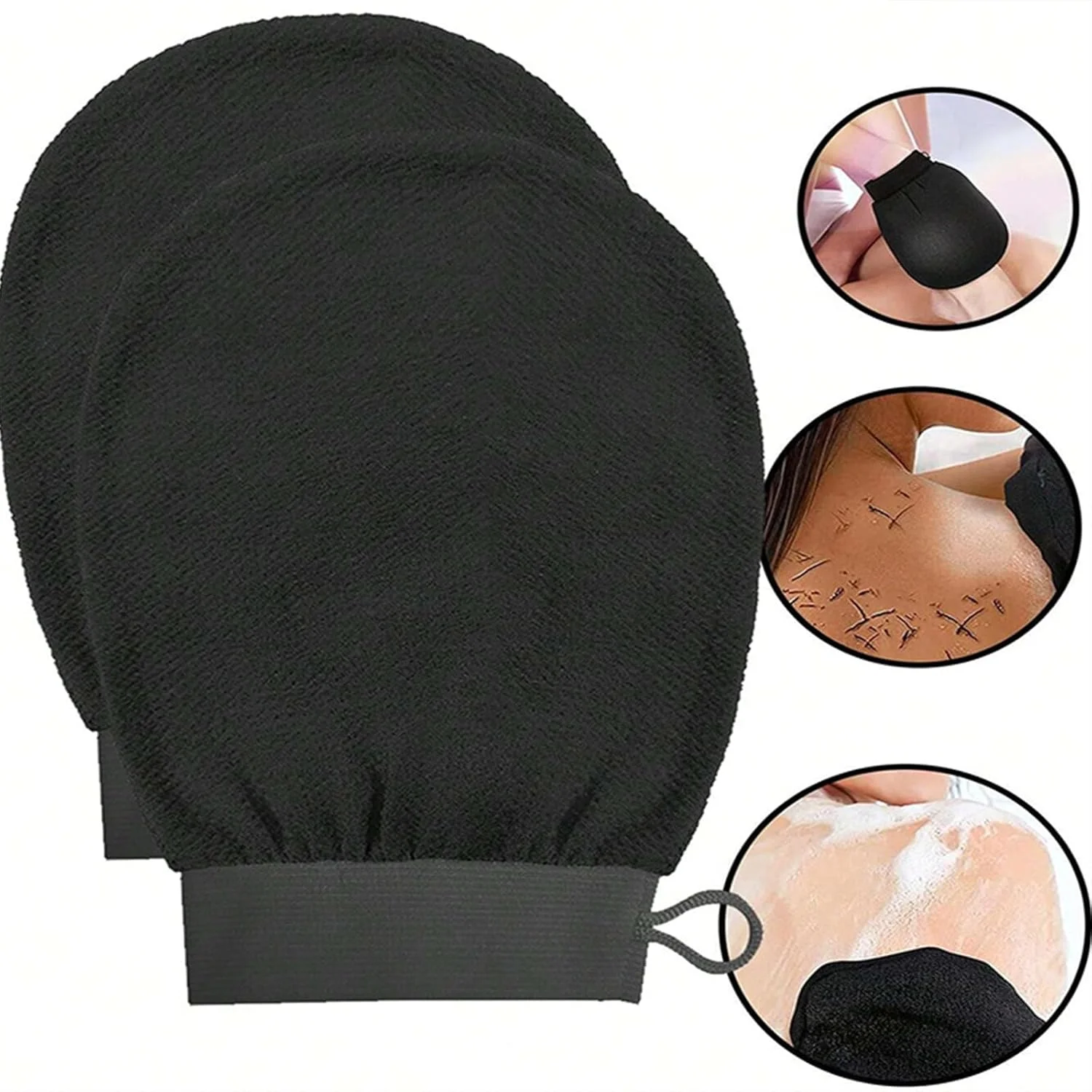 بسته 4 عددی دستکش لایه بردار عمیق، دستکش لایه بردار حمام برای انواع پوست و بهبود گردش خون، دوش، اسپا، پاکسازی عمیق بدن (مشکی) بسته 4 عددی دستکش لایه بردار عمیق، دستکش لایه بردار حمام برای انواع پوست و بهبود گردش خون، دوش، اسپا، پاکسازی عمیق بدن (مشکی)