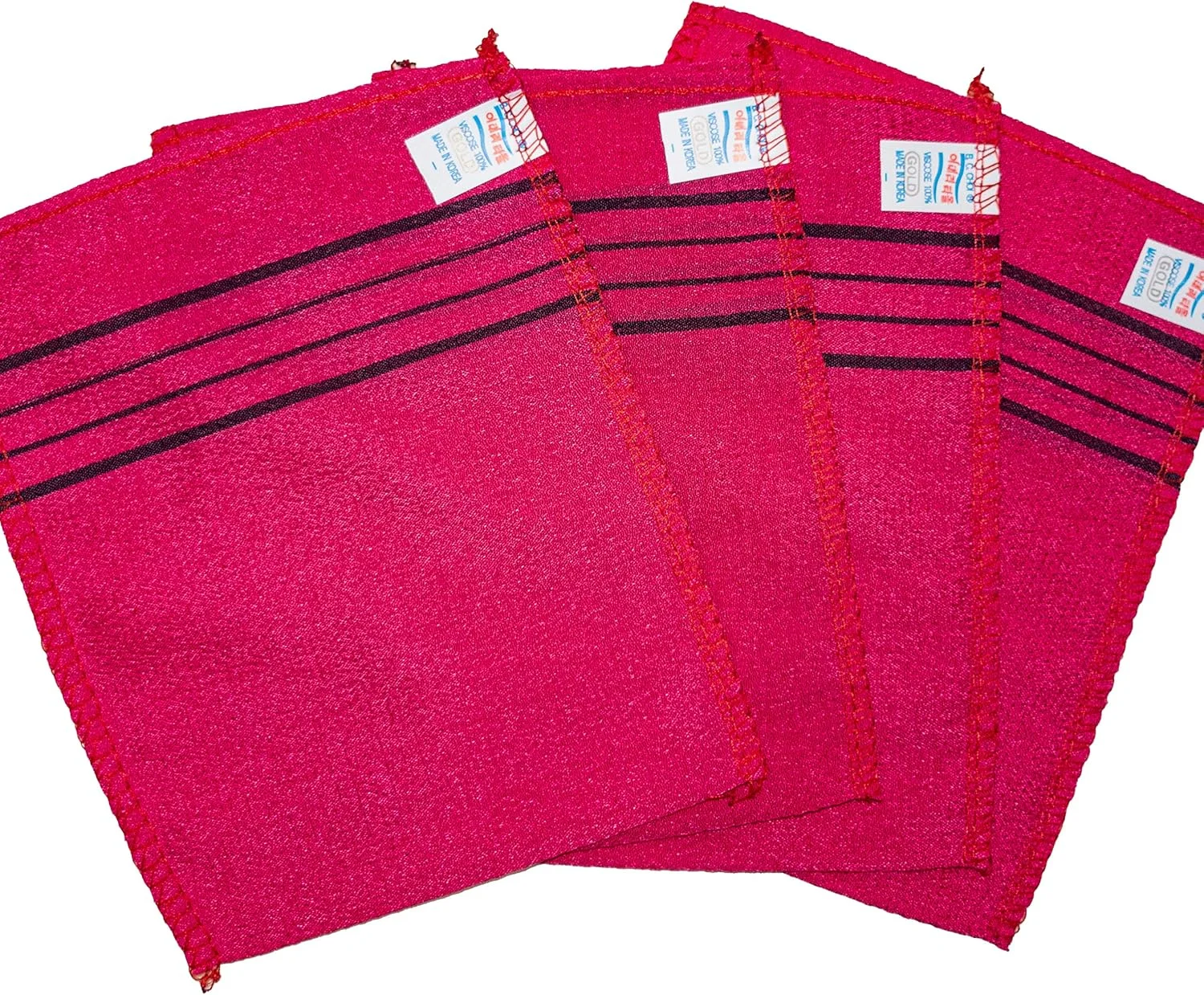 فلوریان [4 عدد زرد] حوله ایتالیایی کره ای زرد، لایه بردار و اسکراب حمام اصل کره ای [ساخت کره] [이태리타올] [때수건] [때밀이타월] (زرد (4 عدد))