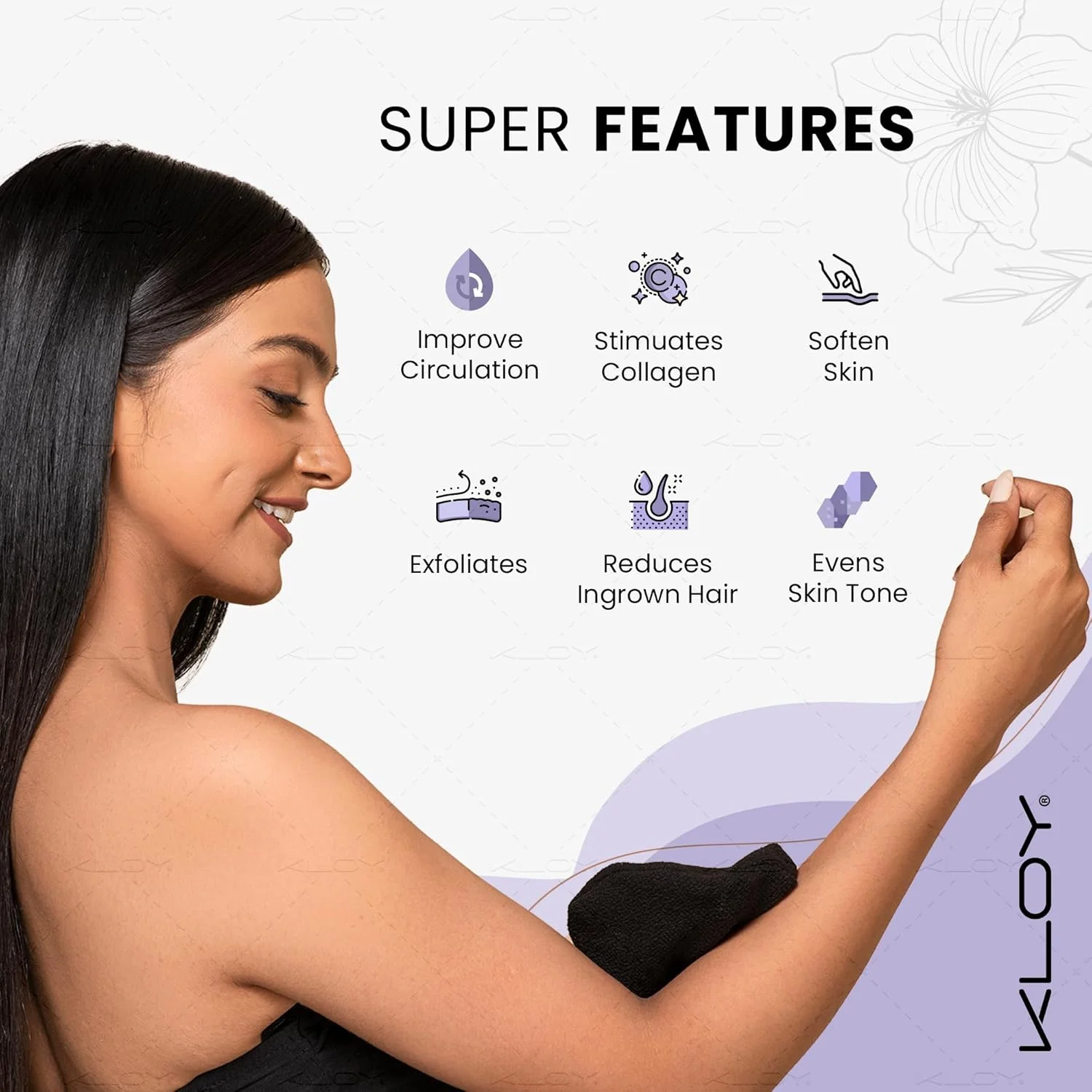 دستکش لایه بردار حمام KLOY، اسکرابر بدن، ساخته شده از الیاف ویسکوز ریون دستکش لایه بردار حمام KLOY، اسکرابر بدن، ساخته شده از الیاف ویسکوز ریون