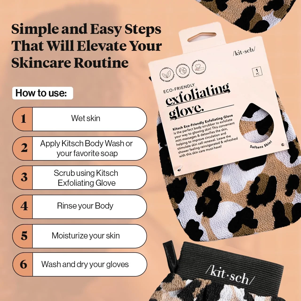 دستکش لایه بردار بدن کیچ سازگار با محیط زیست برای از بین بردن پوست مرده - دستکش اسکراب لایه بردار برای شستشوی صورت و درمان دوش - اسکرابر لایه بردار بدن (پلنگی) دستکش لایه بردار بدن کیچ سازگار با محیط زیست برای از بین بردن پوست مرده - دستکش اسکراب لایه بردار برای شستشوی صورت و درمان دوش - اسکرابر لایه بردار بدن (پلنگی)