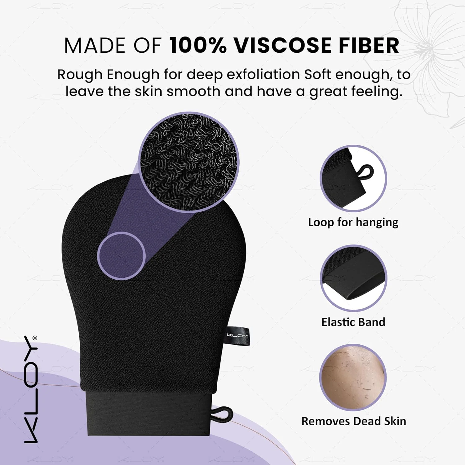 دستکش لایه بردار حمام KLOY، اسکرابر بدن، ساخته شده از الیاف ویسکوز ریون دستکش لایه بردار حمام KLOY، اسکرابر بدن، ساخته شده از الیاف ویسکوز ریون