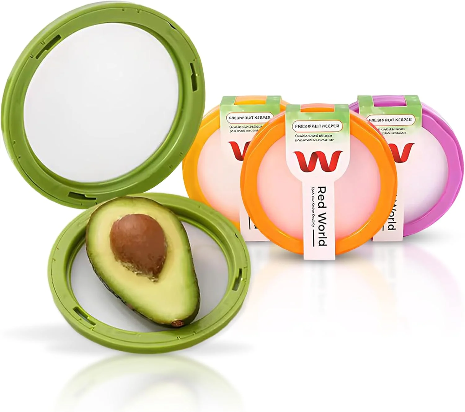 نگهدارنده آووکادو و پیاز - مجموعه 4 عددی نگهدارنده آووکادو، گوجه فرنگی، ظروف سیلیکونی نگهداری مواد غذایی و نگهدارنده لیمو، سیر و سیب زمینی - ظروف نگهداری میوه و سبزیجات قابل استفاده مجدد برای یخچال