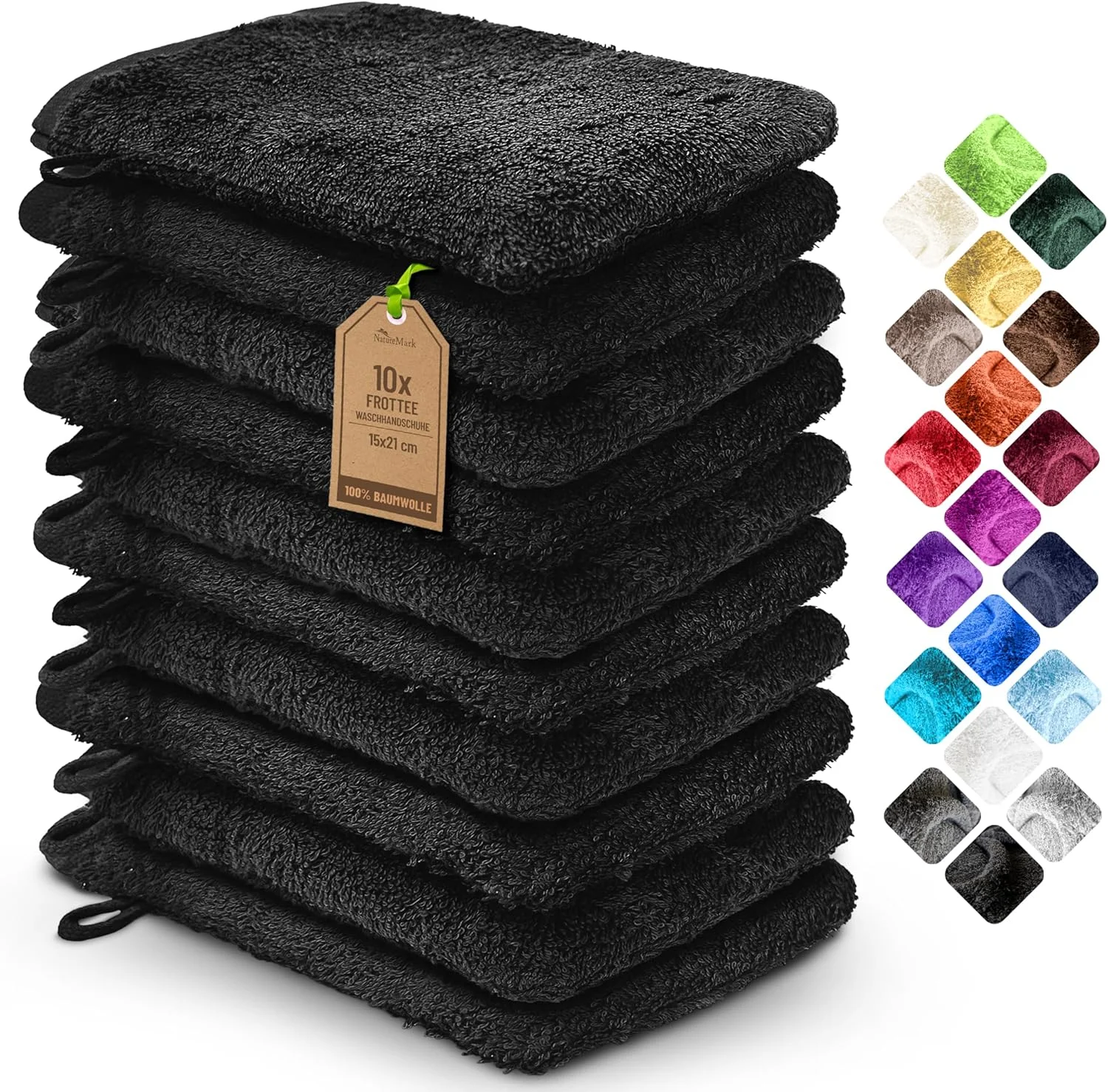 دستکش حمام NatureMark، مشکی، بسته 10 عددی - 15 x 21 سانتی متر دستکش حمام NatureMark، مشکی، بسته 10 عددی - 15 x 21 سانتی متر