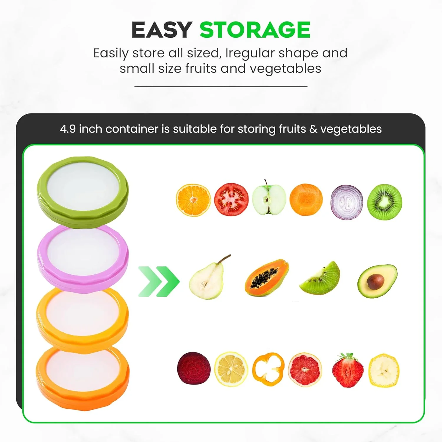 نگهدارنده آووکادو و پیاز - مجموعه 4 عددی نگهدارنده آووکادو، گوجه فرنگی، ظروف سیلیکونی نگهداری مواد غذایی و نگهدارنده لیمو، سیر و سیب زمینی - ظروف نگهداری میوه و سبزیجات قابل استفاده مجدد برای یخچال