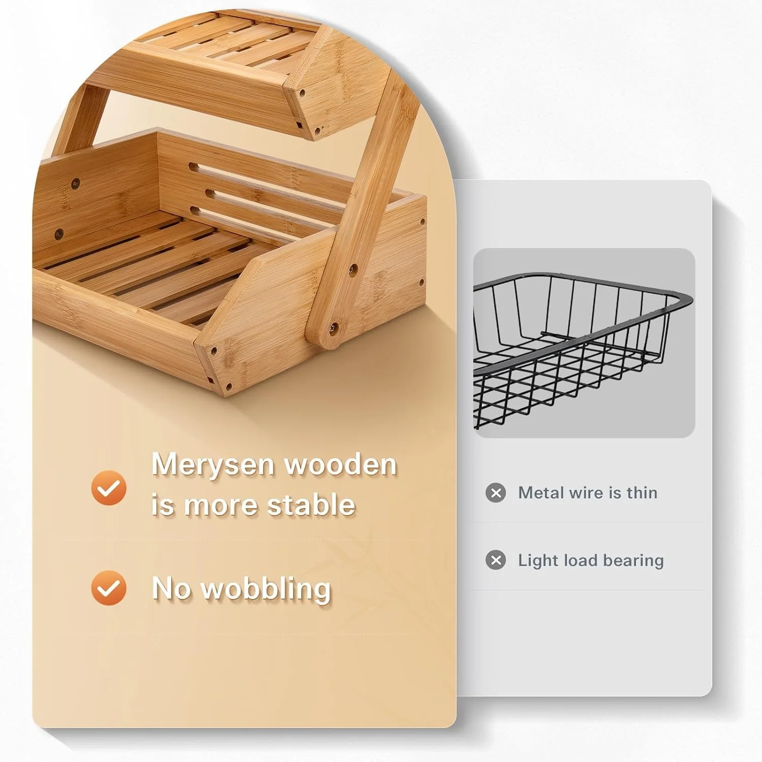 سبد میوه بامبو دو طبقه آزونی - پایه کاسه ذخیره سازی میوه و سبزیجات بامبو برای روی میز آشپزخانه، پایه کاسه ذخیره سازی سبزیجات، نگهدارنده محصولات برای سیب زمینی، پیاز، نان و تنقلات سبد میوه بامبو دو طبقه آزونی - پایه کاسه ذخیره سازی میوه و سبزیجات بامبو برای روی میز آشپزخانه، پایه کاسه ذخیره سازی سبزیجات، نگهدارنده محصولات برای سیب زمینی، پیاز، نان و تنقلات